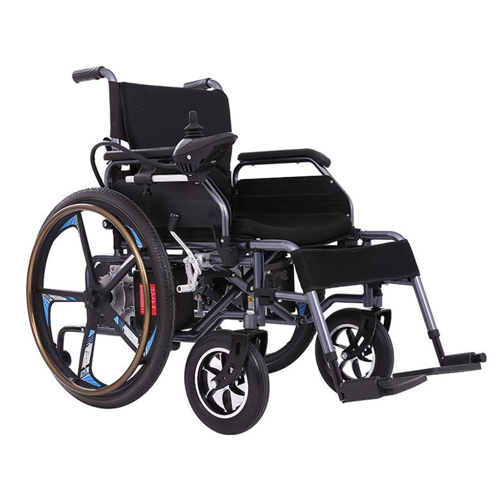 Electric Wheelchair for Adults & Elderly - Lightweight Folding Transport Chair with 360° Joystick, Dual Motor & Lithium Battery - Mobility Scooter for Indoor/Outdoor Use, Travel & Daily Activities