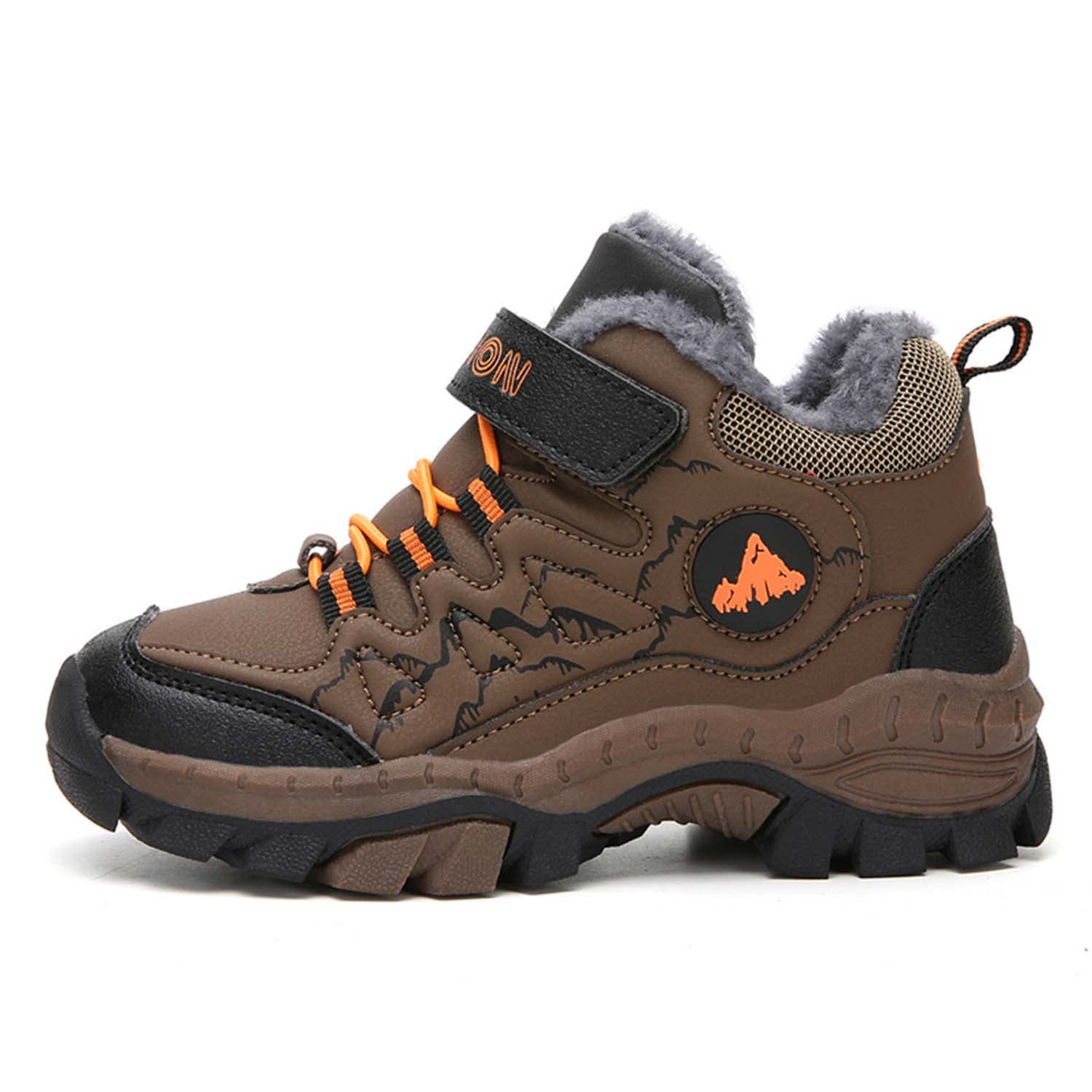 Meidiastra Kids Boys Winter Hiking Boots - Warm Lined Snow Boots for Boys, Anti-Collision & Anti-Skid, Waterproof Outdoor Adventure Shoes for Camping, Trekking & Snow Play