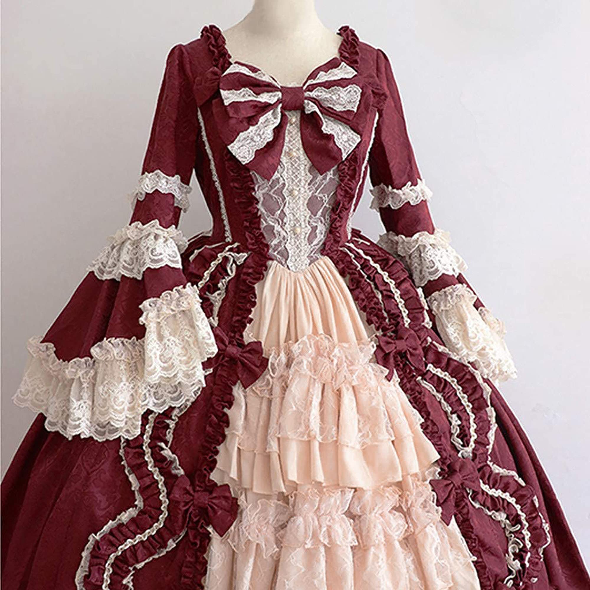 Victorian Rococo Dress for Women - Elegant Renaissance Medieval Ball Gown | Southern Belle Civil War Costume | Perfect for Halloween Party, Cosplay, Historical Reenactments & Themed Events