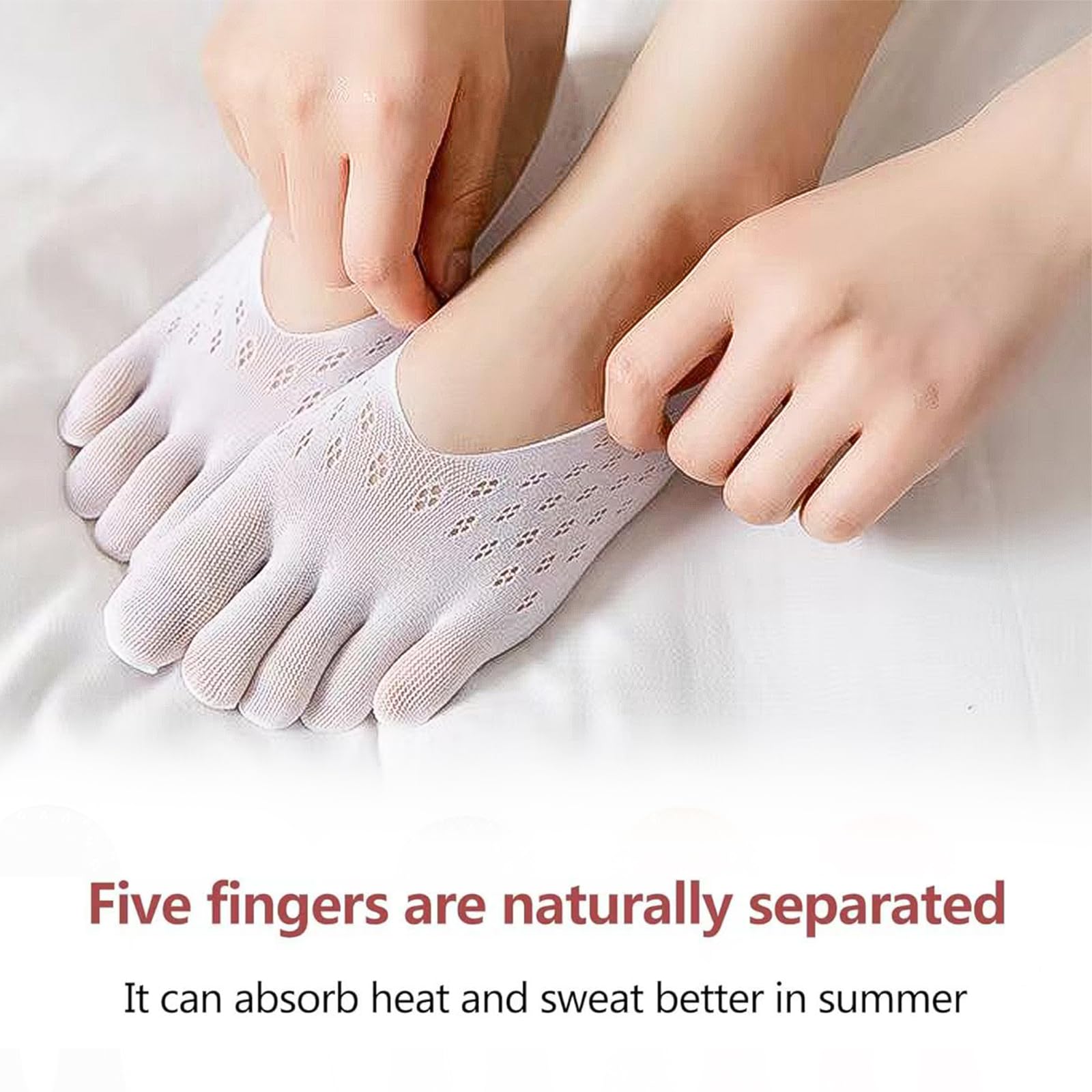 PLATEYTR 10 Pairs Women's Toe Socks - Breathable Yoga Toe Separator Socks for Yoga, Running, Sports & Pilates | Perfect for Barefoot Workouts, Post-Workout Recovery & Toe Alignment Therapy