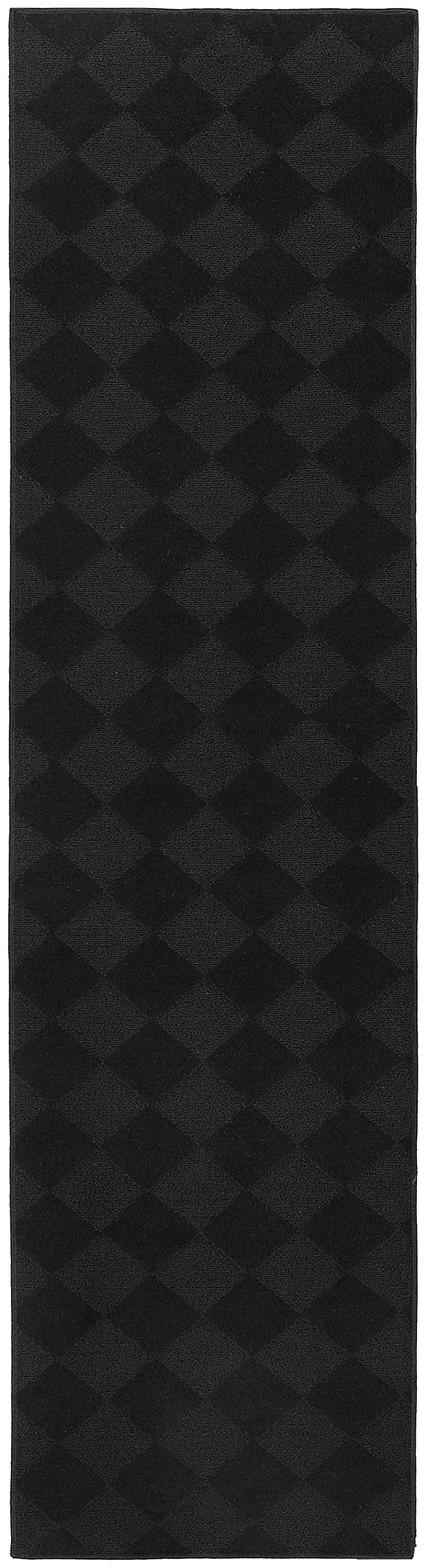 Diamond 2x8 ft Black Area Rug by Garland Rug - Perfect for Living Room, Bedroom & Office Decor