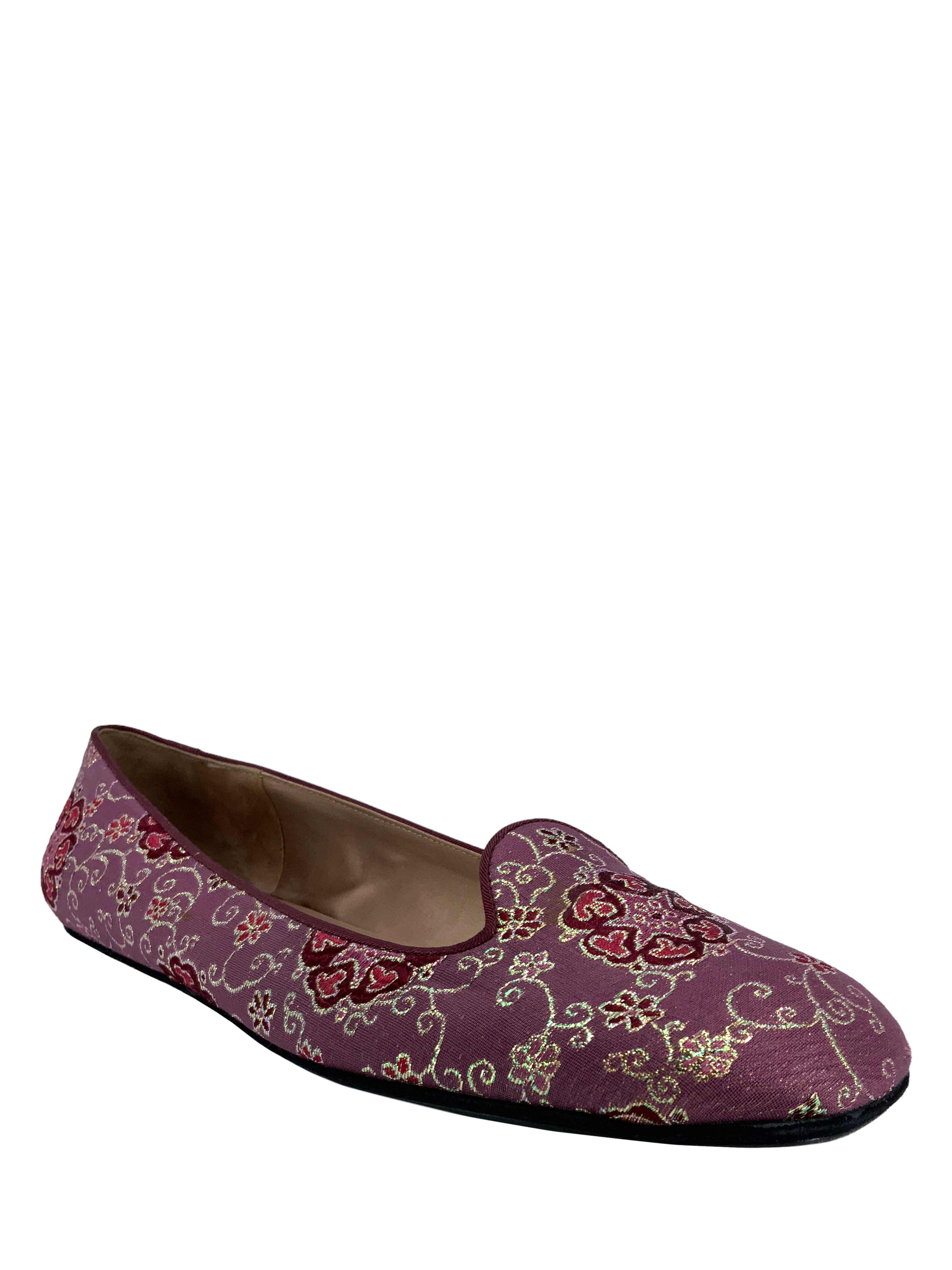 PRADA Jacquard Fabric Ballet Flats Women's Size 8.5 - Elegant & Comfortable for Work, Party & Daily Wear