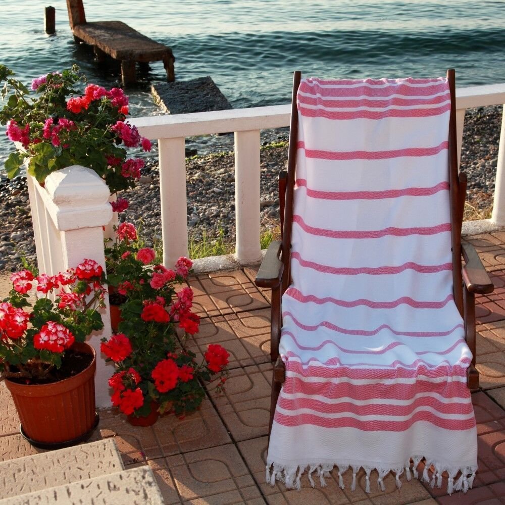 4 Pack Herringbone Turkish Peshtemal Towels - 100% Cotton Large 38