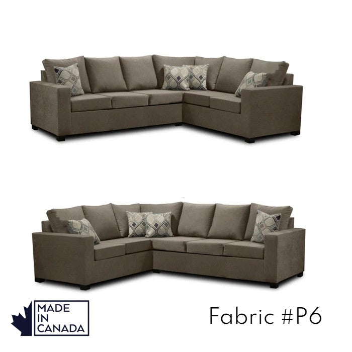 Canadian Made 3 x 2 Sectional Sofa with LHF/RHF Configuration - 17 Color Options for Living Room, Family Room & Home Theater Comfort