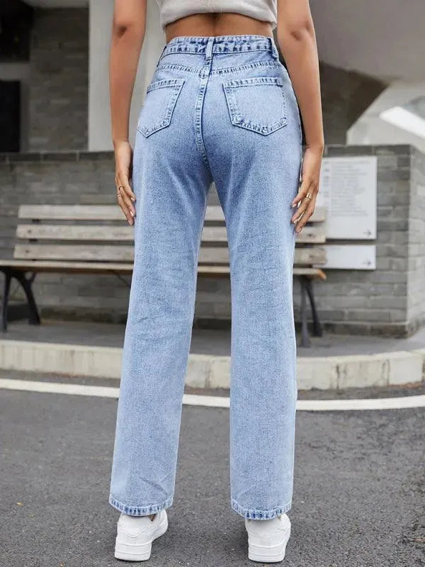Best Women's High Waist Straight Leg Denim Jeans - Comfortable & Stylish for Casual Wear, Office, and Everyday Outfits