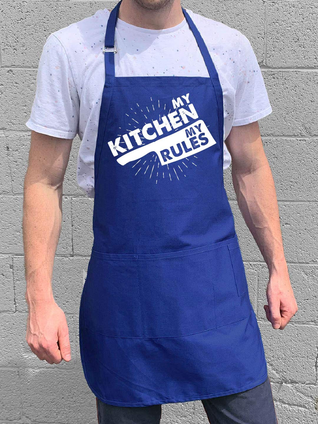 My Kitchen My Rules Adjustable Apron for BBQ & Cooking - One Size Fits All - Perfect for Grilling, Baking & Kitchen Activities
