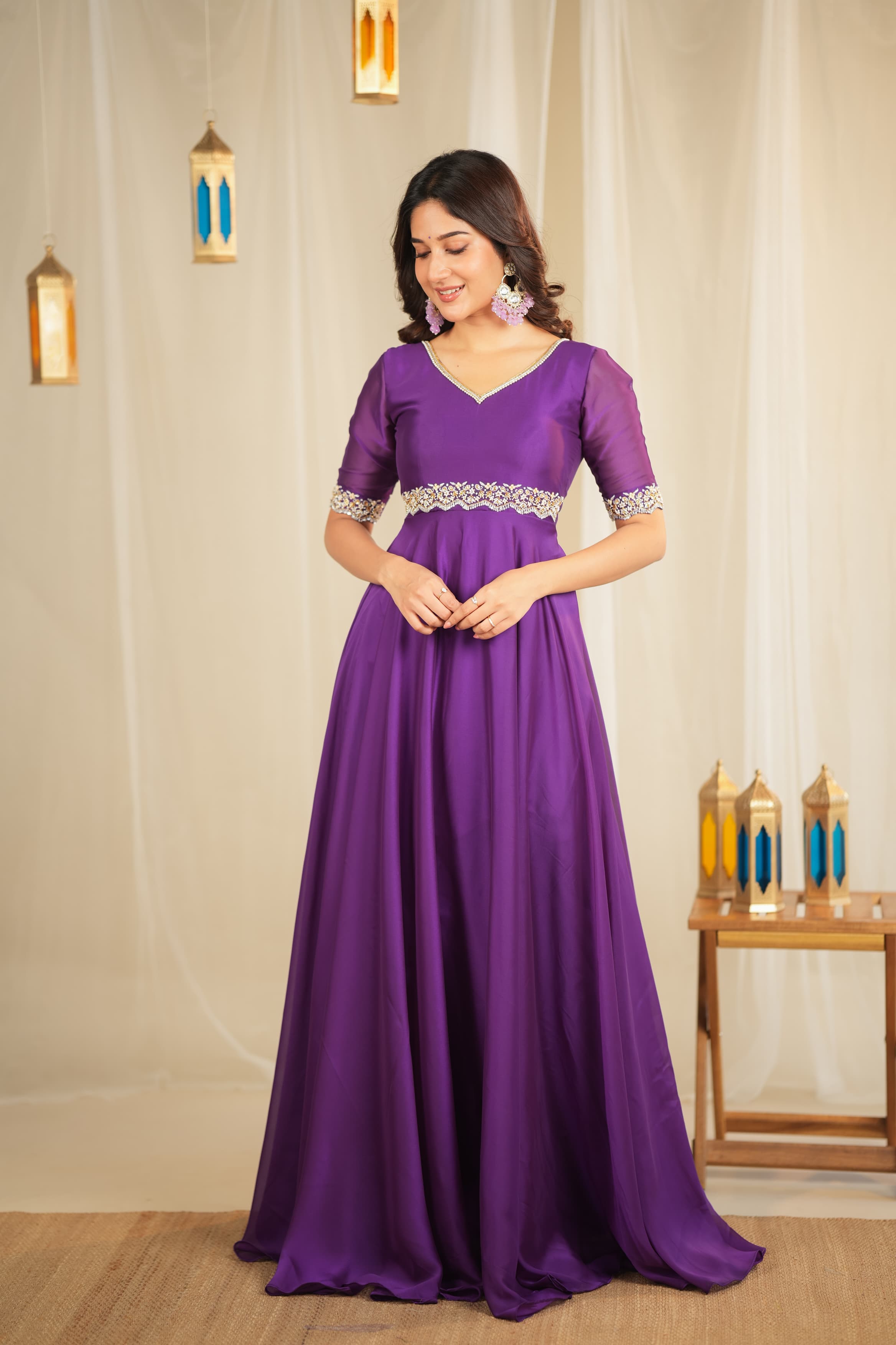 Yasodha Premium Designer Anarkali Suit for Women - Elegant Indian Party Wear & Wedding Guest Outfit - Perfect for Festivals, Diwali, and Special Occasions