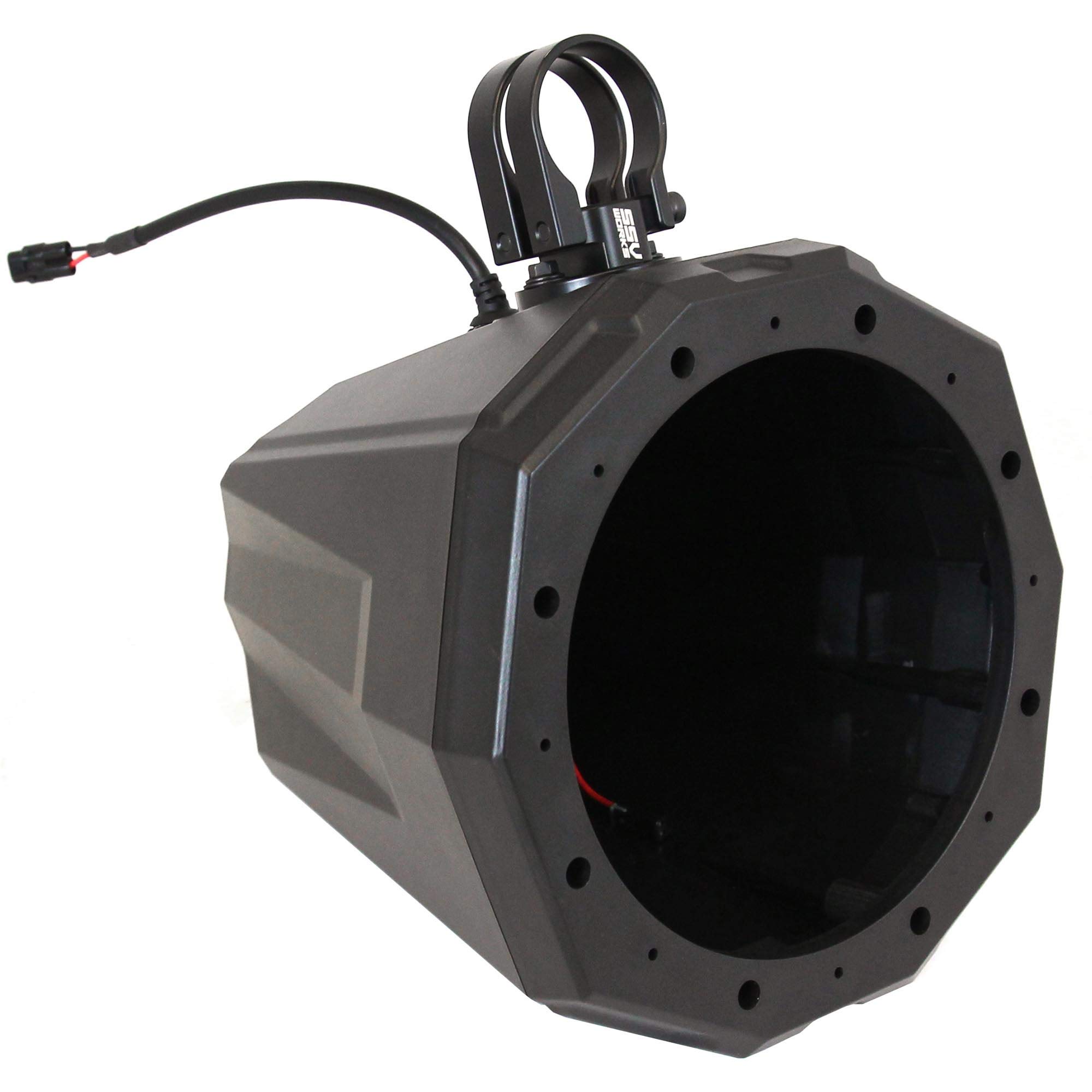 Wet Sounds Recon8-S RGB 8-Inch Marine Speakers with Silver Grill & US2-C8 Universal Cage Mount Pods, 1.50