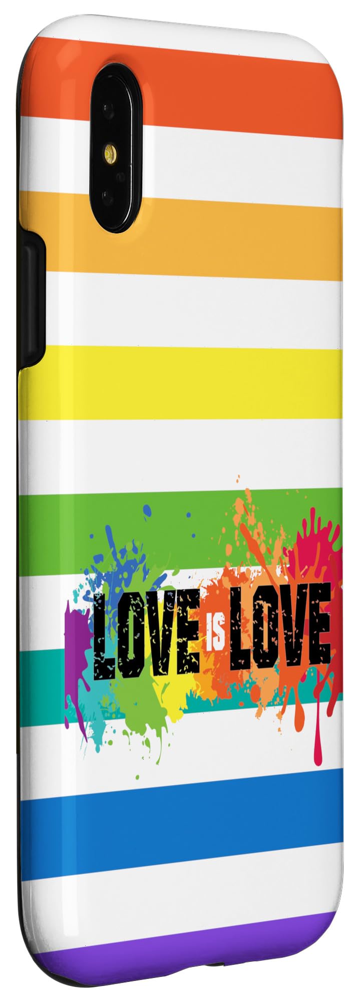 Rainbow Stripe iPhone X/XS Phone Case - LGBTQ Pride Gay Love is Love Protective Cover for Daily Use, Travel & Events