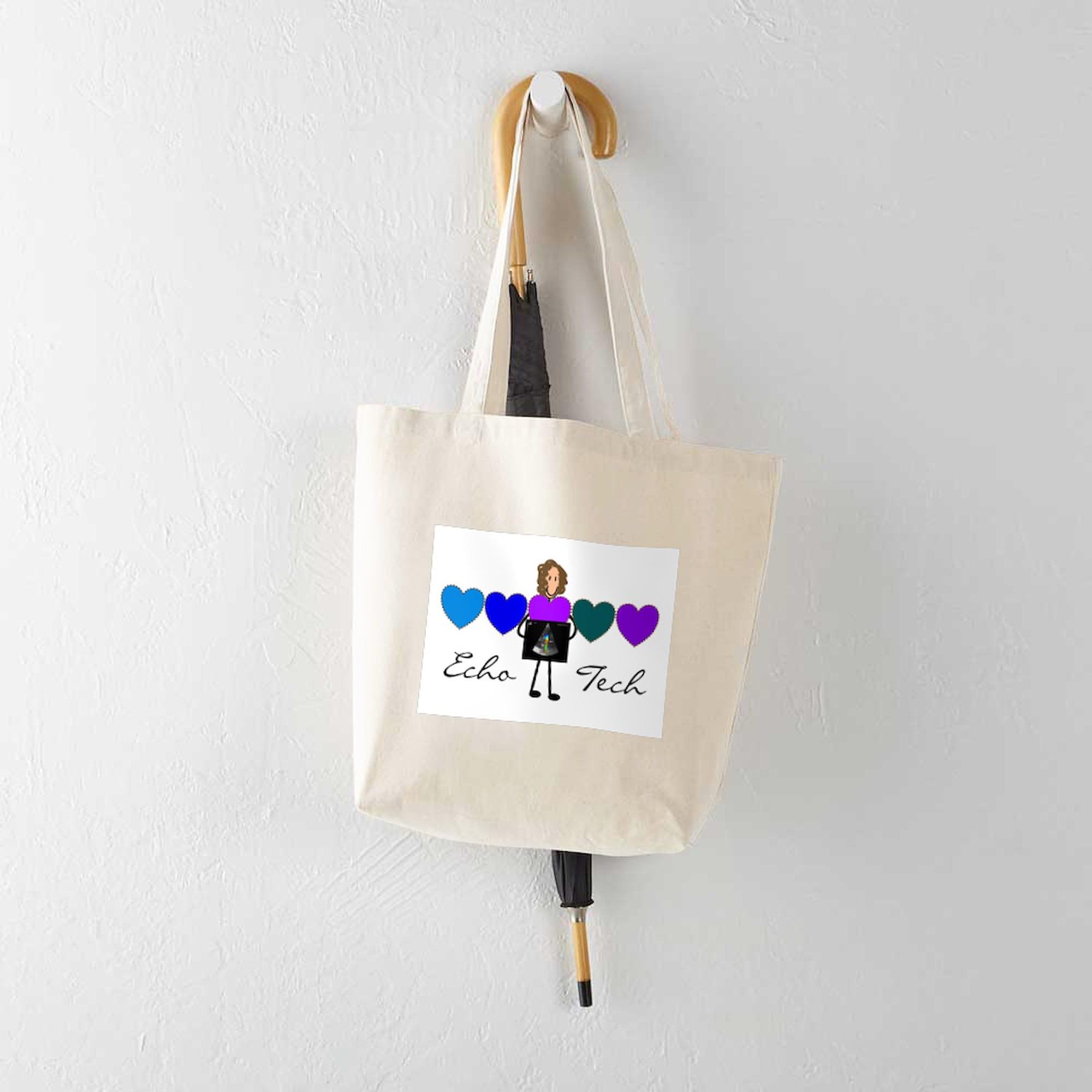 Echo Tech Tote Bag - Natural Canvas Reusable Shopping Bag for Groceries, Beach & Work | Eco-Friendly Cotton Tote with Pockets | CafePress