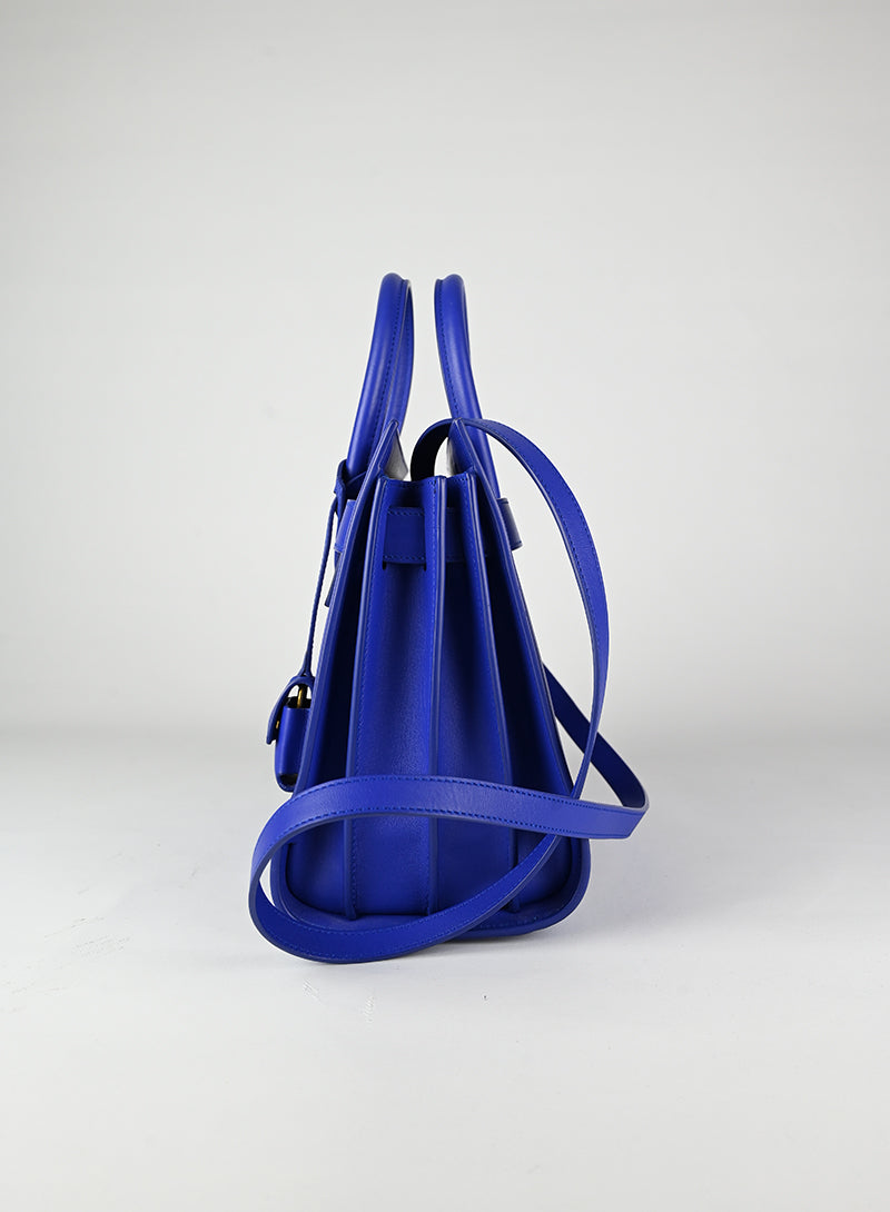 Saint Laurent Sac de Jour Baby Blue Leather Handbag - Luxury Designer Tote Bag for Women, Perfect for Work, Travel & Everyday Use