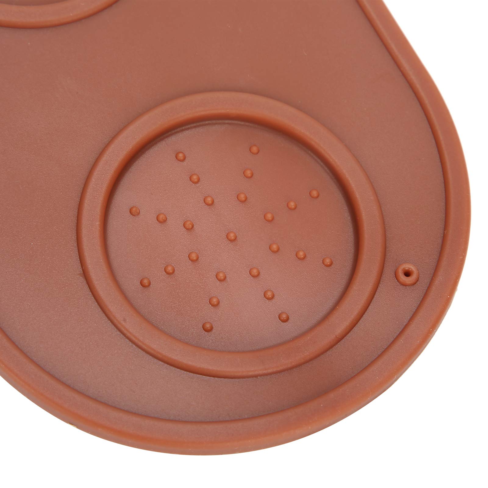 Premium Coffee Handle Pad - Non-Slip Heat Resistant Coffee Powder Mat - Flexible Kitchen Accessory for Espresso Machines (Brown, Small Size) - Perfect for Home Baristas & Coffee Shops