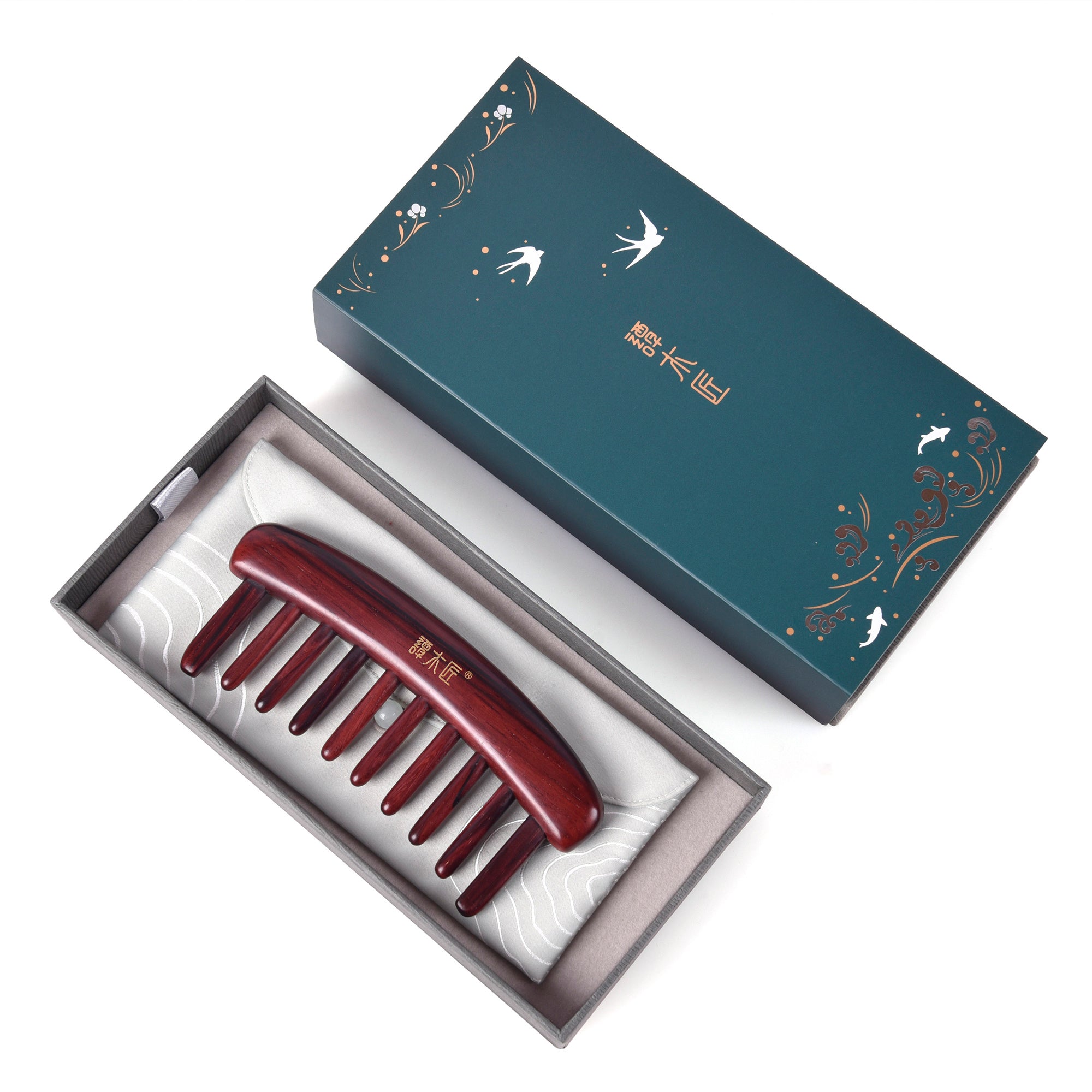 Premium Wide Tooth Rosewood Comb for Detangling & Styling - Natural Wood Hairbrush for Curly, Thick & Long Hair - Perfect for Daily Use, Travel & Salon Styling