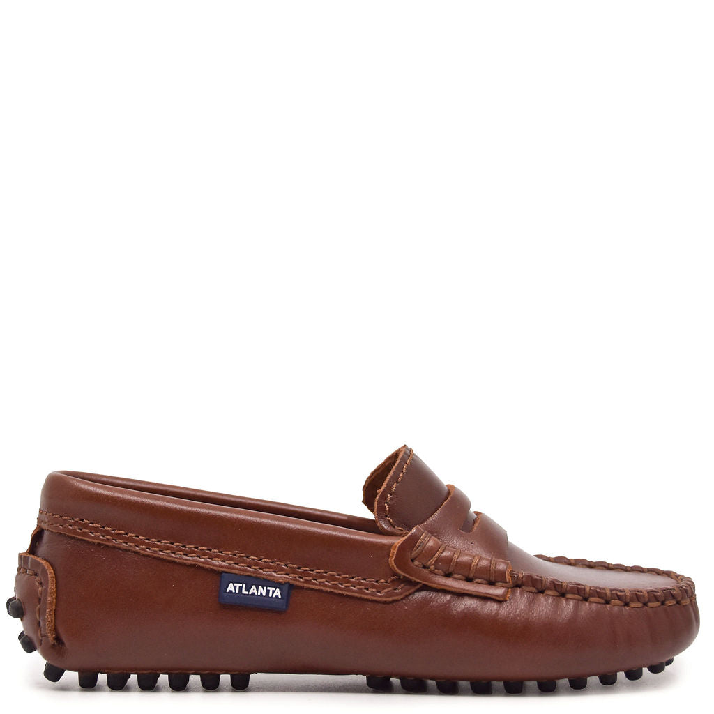 Men's Atlanta Moccasin Camel Antique Penny Loafers - Classic Comfortable Driving Shoes for Casual & Business Wear