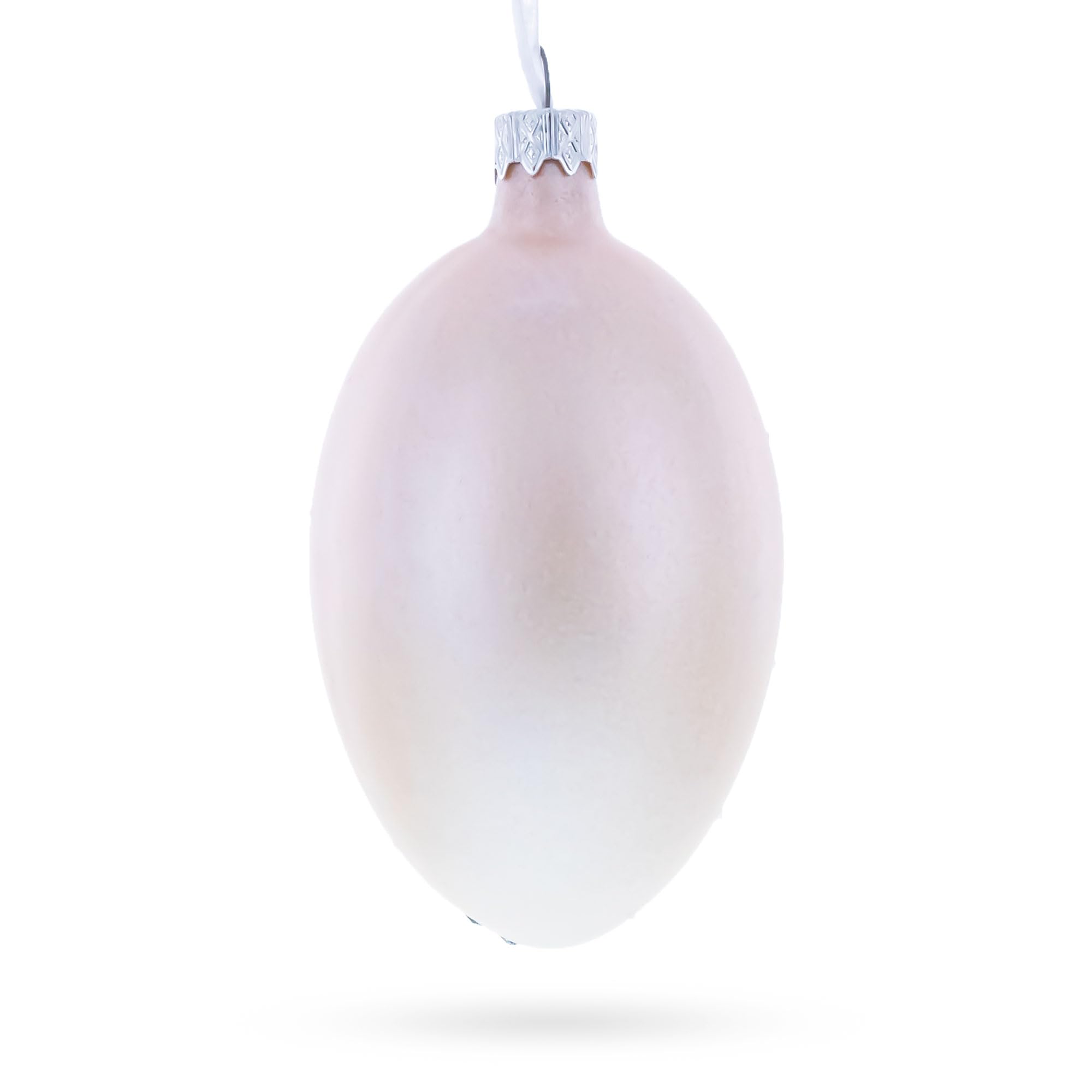 Louis-Francois Designer Jeweled Glass Egg Christmas Ornament - 4 Inch Handmade Holiday Decoration for Tree, Mantel & Festive Home Decor