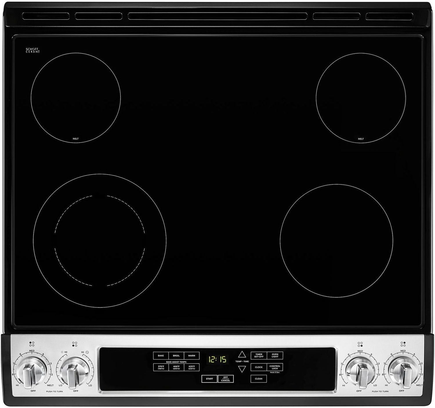 Amana Black on Stainless Steel Slide-In Electric Range - 4.8 Cu. Ft. Capacity, Model YAES6603SFS | Perfect for Modern Kitchens & Home Cooking