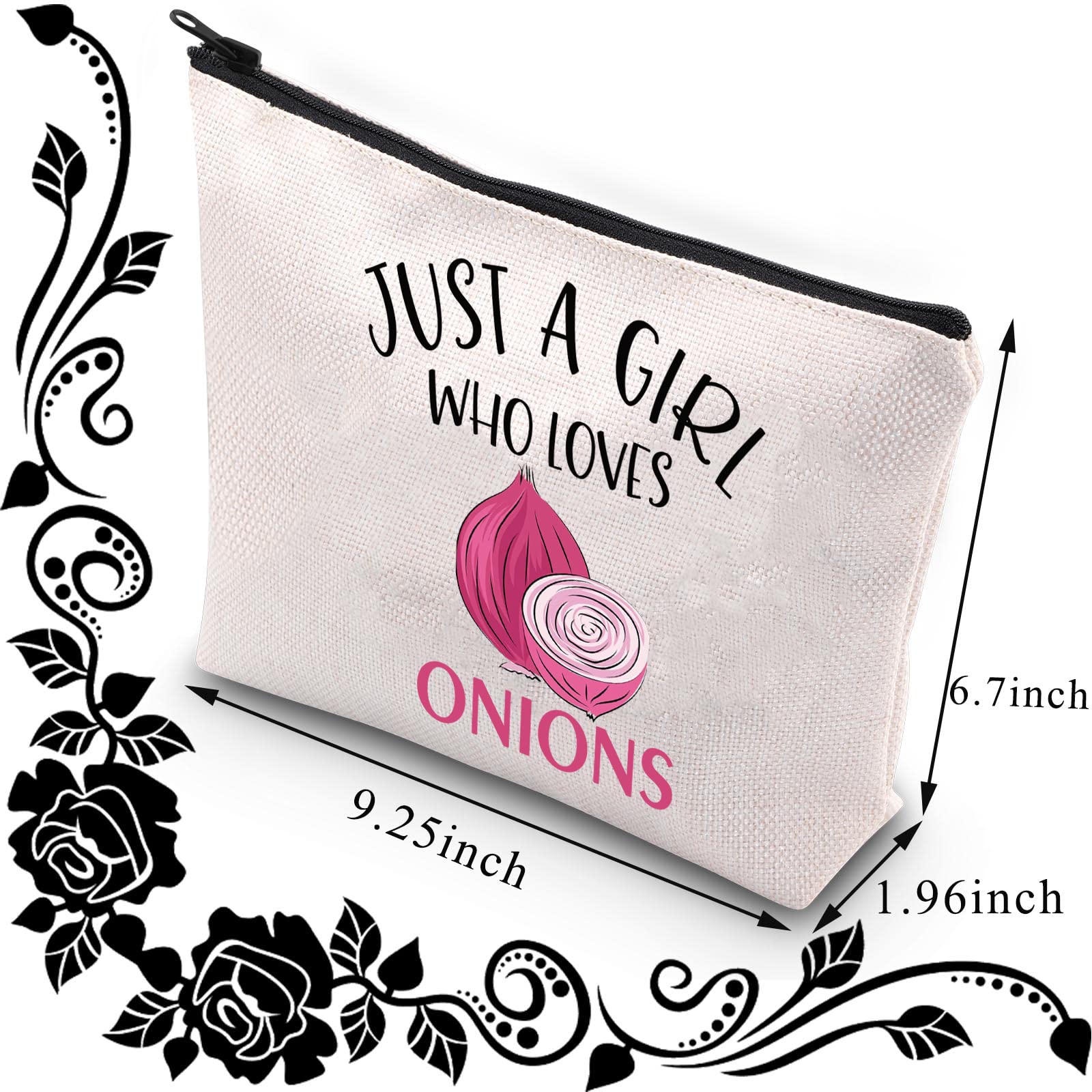 BDPWSS Funny Onion Pattern Makeup Bag & Toiletry Pouch - Cute Onion Lover Gift for Women, Girls Who Love Onions - Perfect for Travel, Cosmetics Storage & Unique Vegetable-Themed Gifts