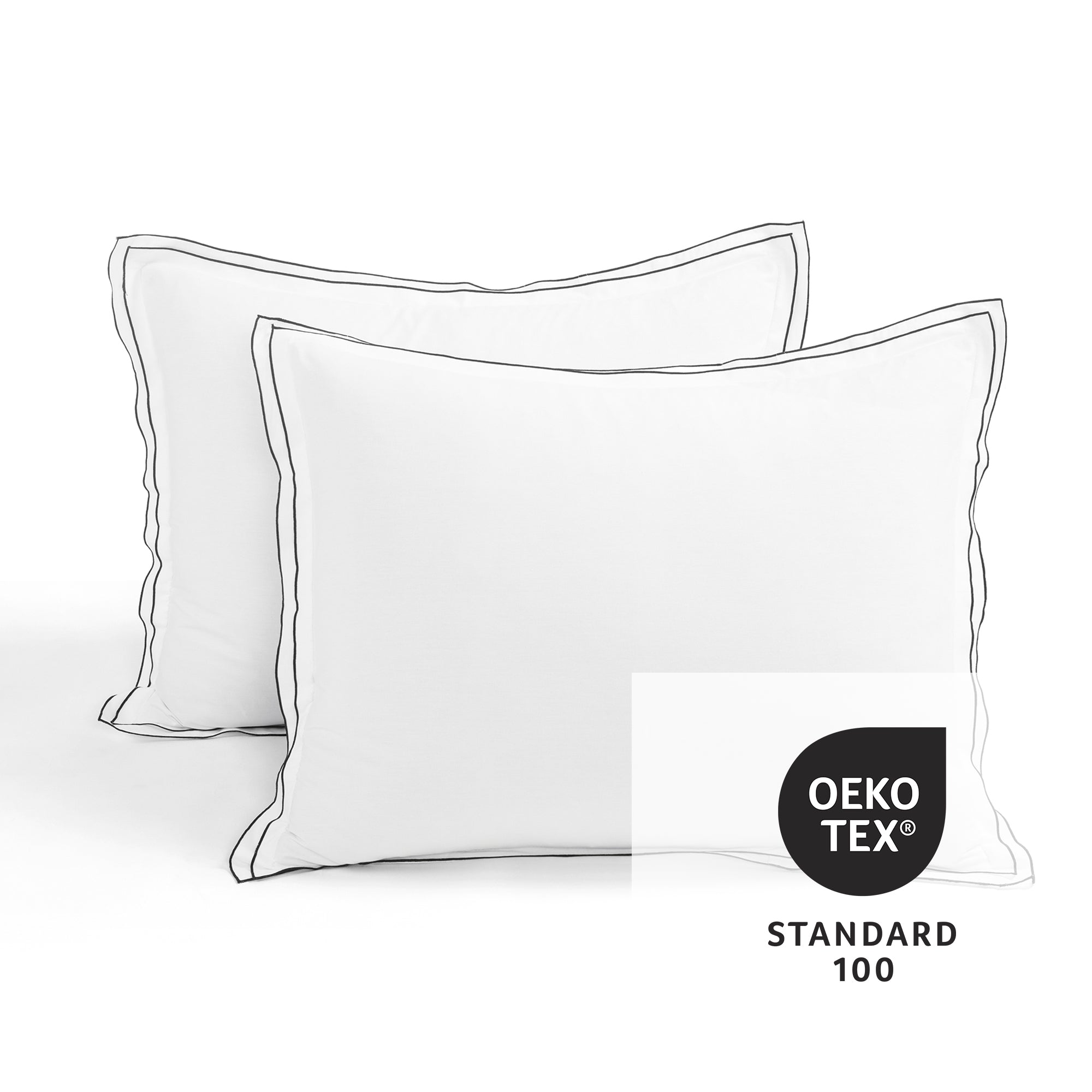 Hampton Double Flange Embroidered Contrast Edge Comforter Set - Queen Size Luxury Bedding for Master Bedroom & Guest Room - Soft & Elegant Home Decor for All Seasons