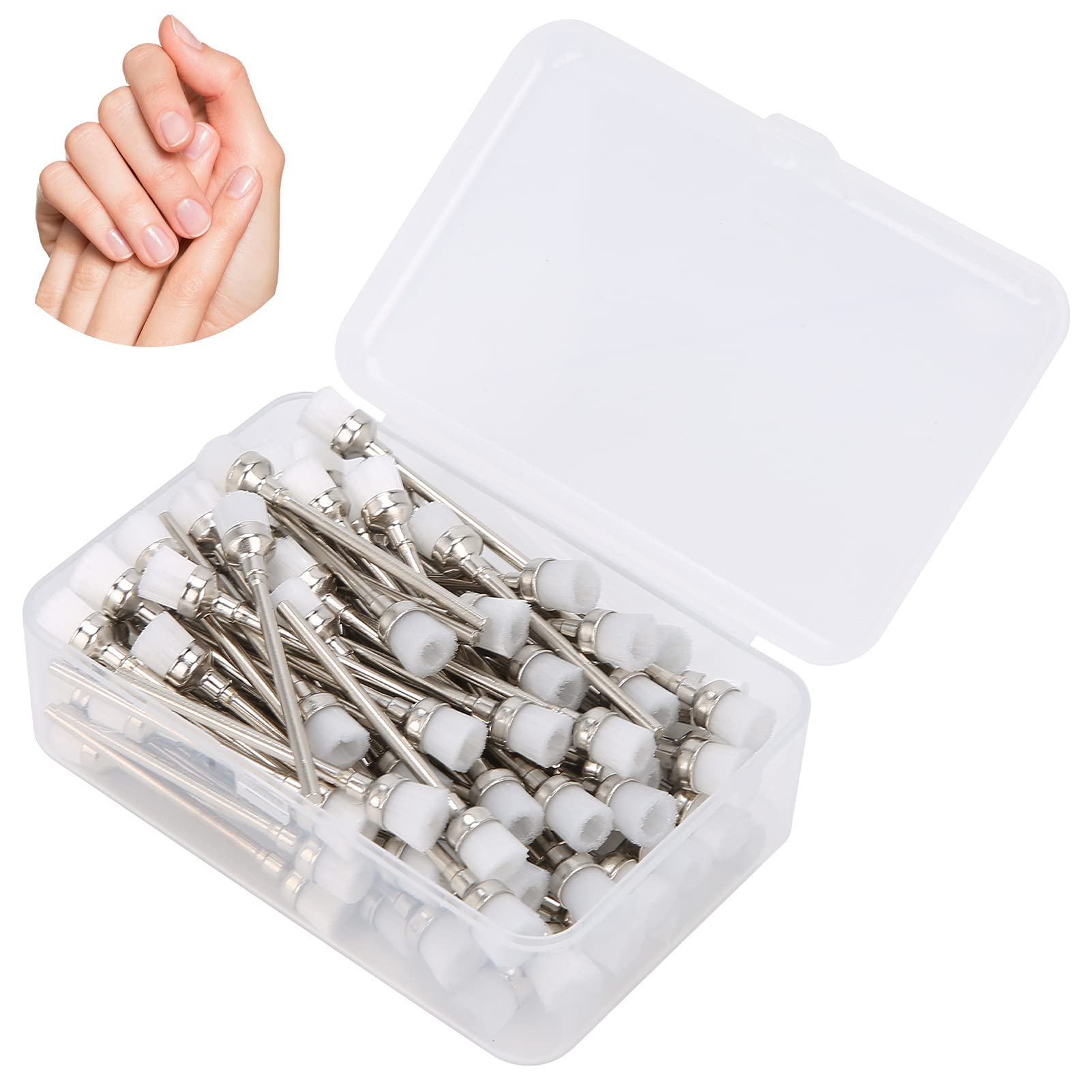 100Pcs Nail Drill Bit Cleaning Brush Set - Professional Manicure Tool Kit for Electric Nail Drill Accessories - White Dust Cleaning Brushes for Salon & Home Nail Care (Perfect for Nail Technicians & DIY Manicures)