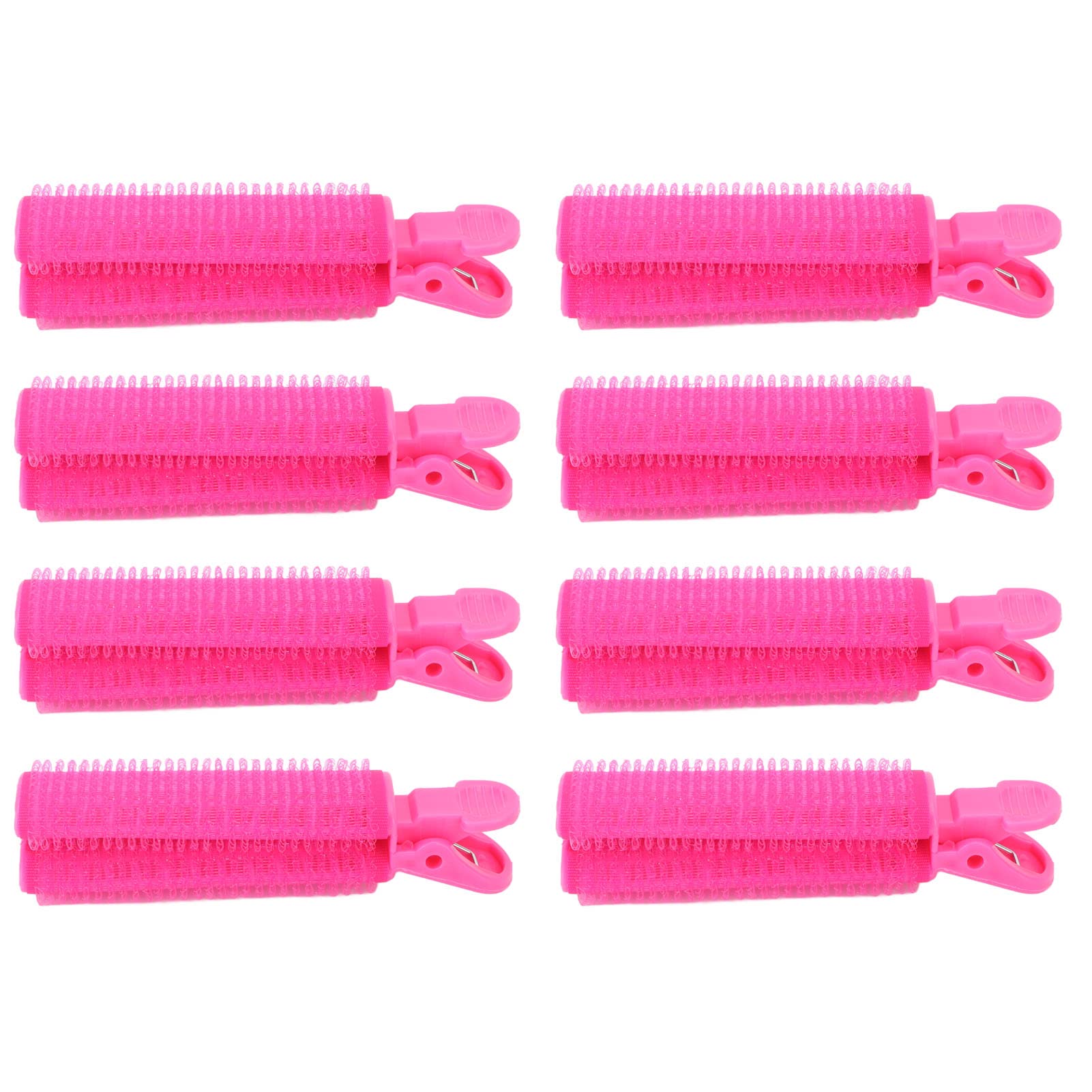 Self-Grip Hair Curlers Rollers with Root Clips - 8pcs Adhesive Volumizing Curling Tools for DIY Hairstyling, Salon & Home Use - Perfect for Beach Waves, Party Looks & Everyday Volume