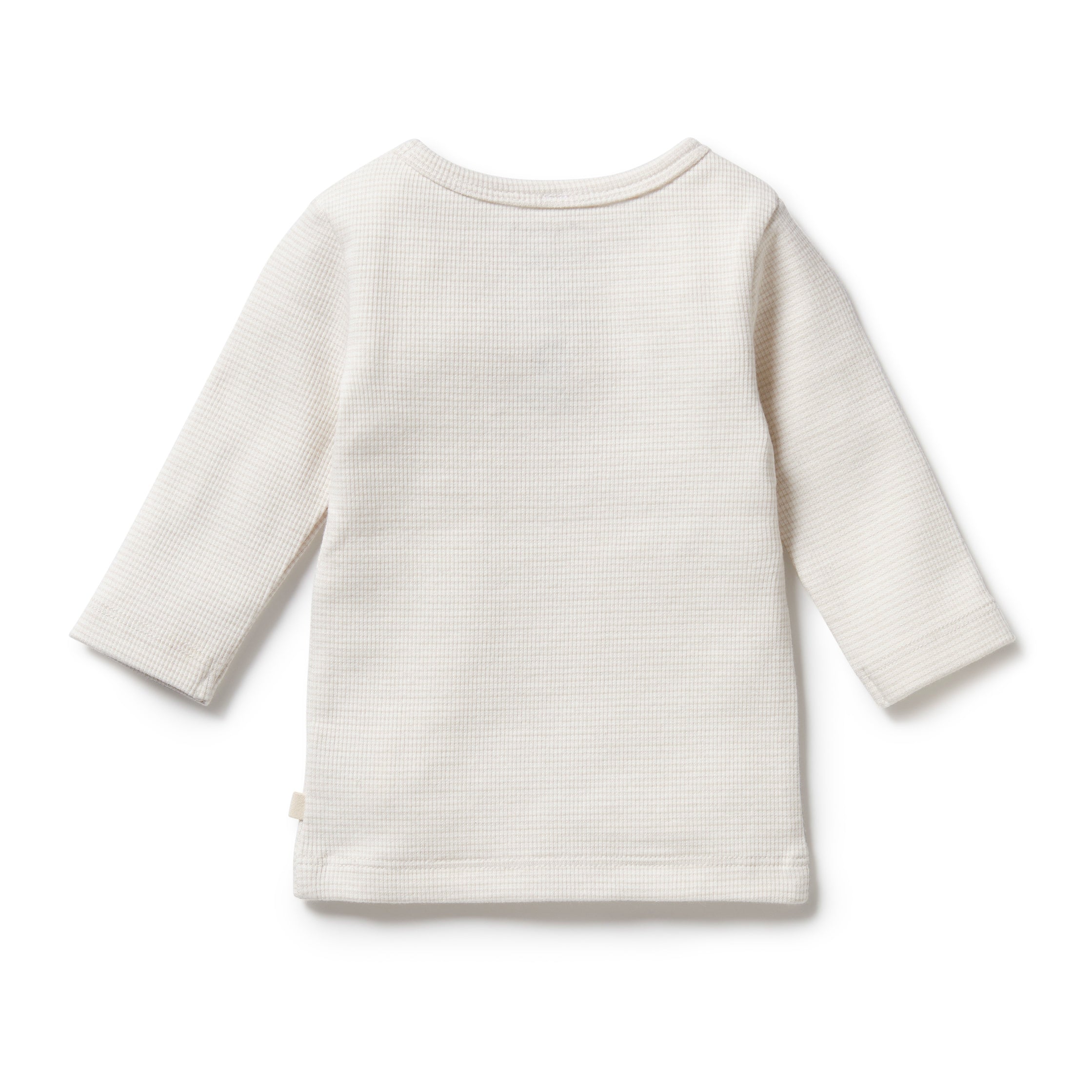 Organic Stripe Rib Long Sleeve T-Shirt for Women - Soft Cotton Crewneck Casual Top for Everyday Wear, Work & Outings