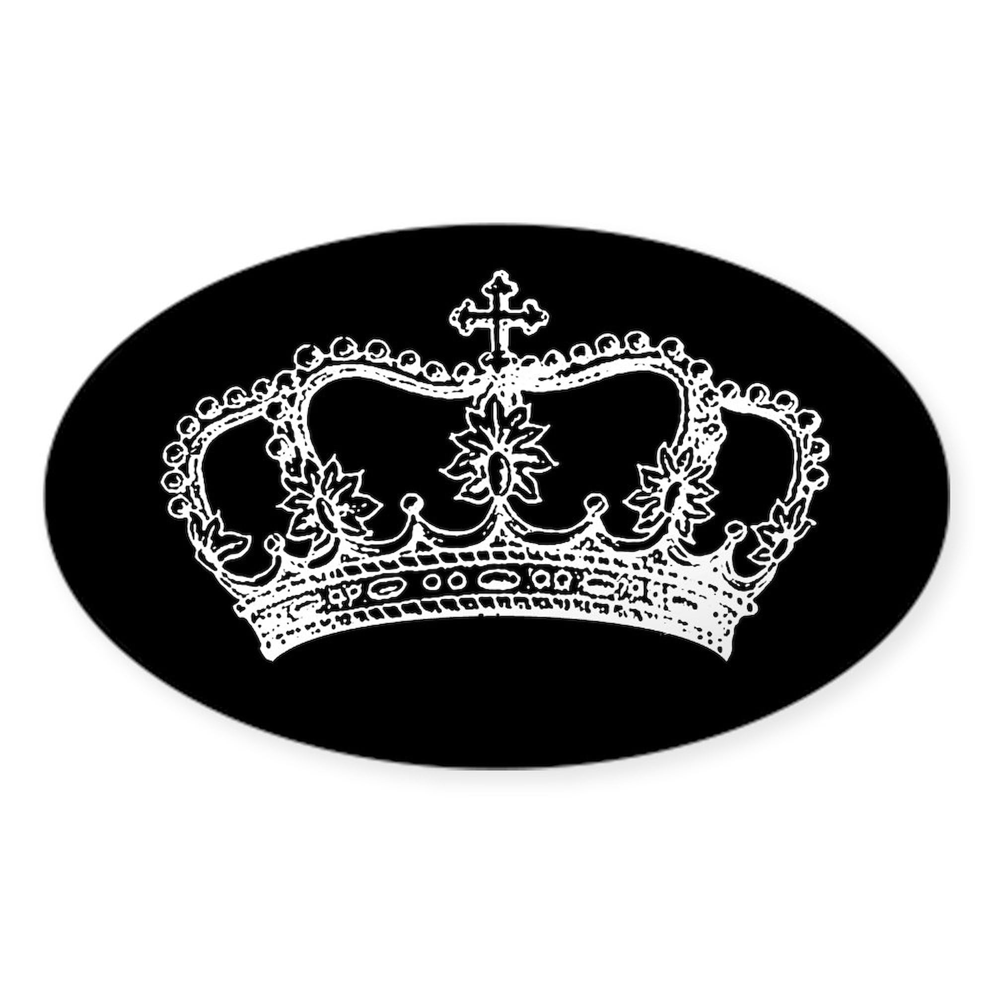 Vintage Crown Car Sticker - Oval Bumper Decal for Cars & Laptops