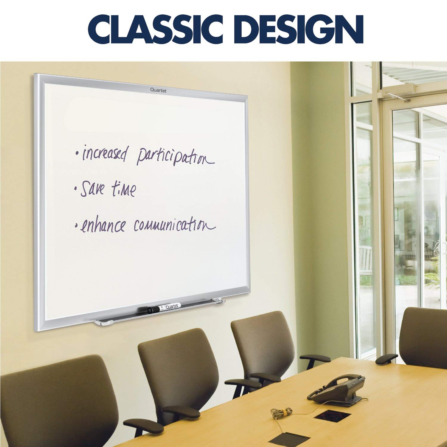 Quartet Magnetic Dry Erase Whiteboard 3' x 2' - Nano-Clean Stain-Resistant Surface with Silver Aluminum Frame (SM533) - Perfect for Office, Classroom & Home Use