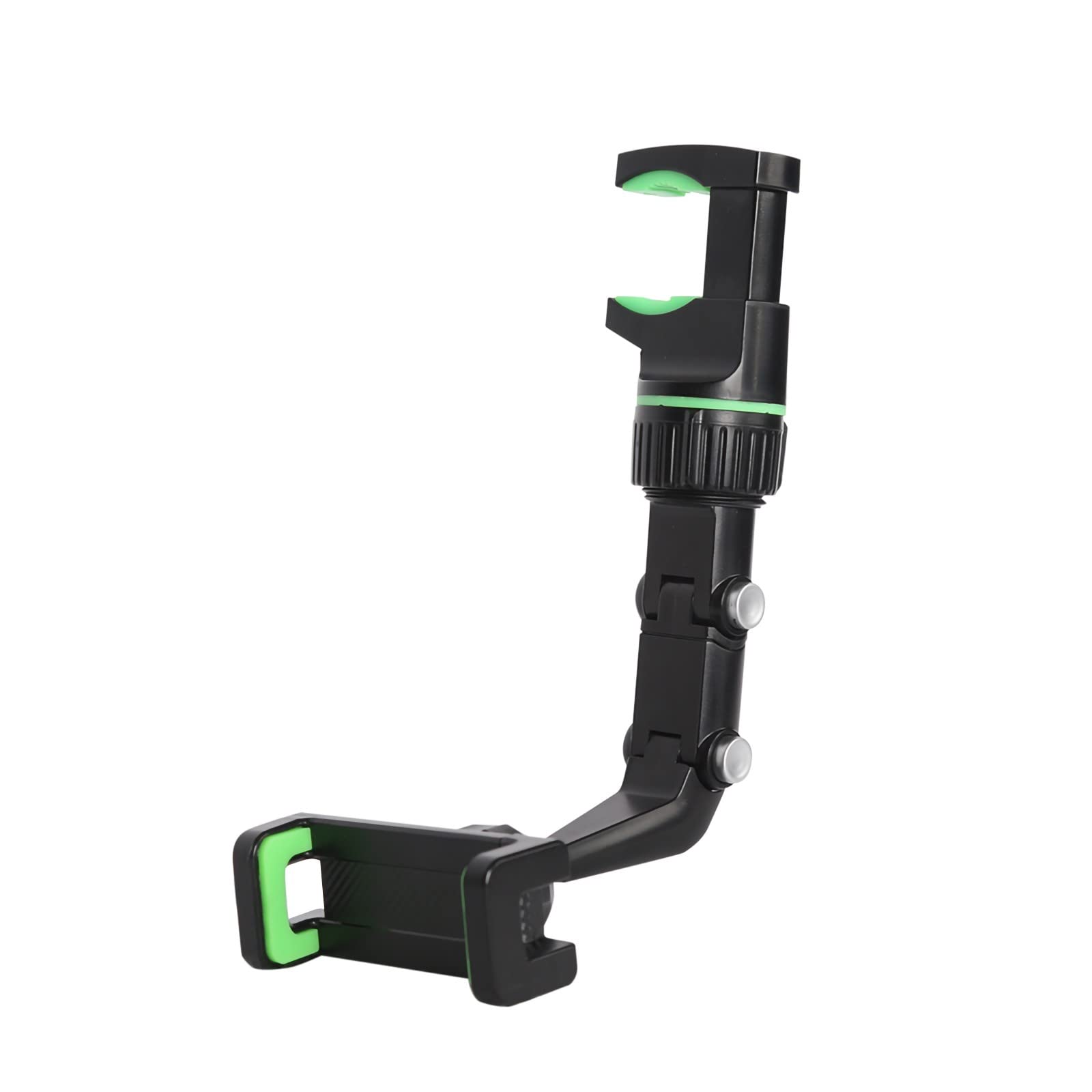 360° Rotating Universal Car Phone Mount - Multifunctional Rearview Mirror Clip Holder for GPS & Smartphones, Green - Perfect for Hands-Free Navigation & Safe Driving