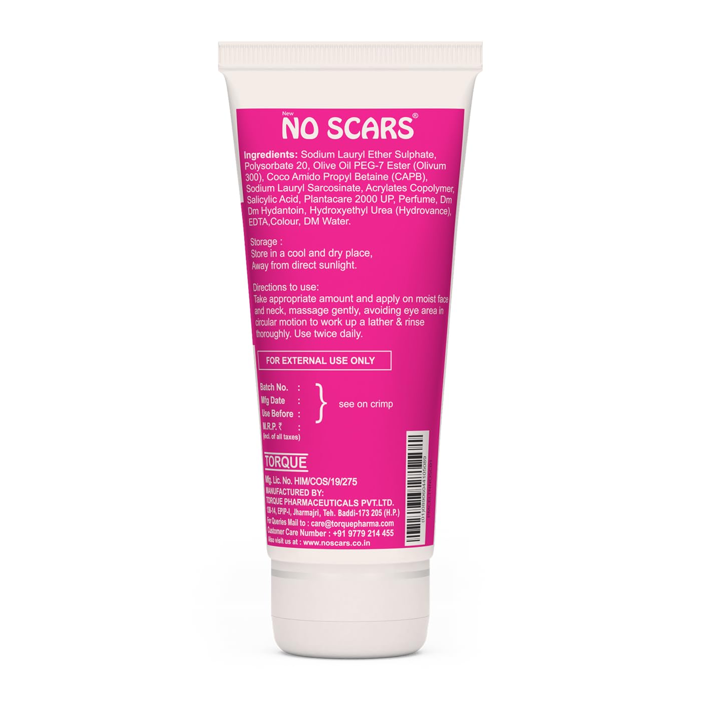 NO SCARS Aloe Vera Face Wash for Deep Cleansing & Acne Treatment - 60ml (Pack of 3) | Gentle Cleanser for Clear Skin, Men & Women | Daily Skincare Routine, Morning & Night Use