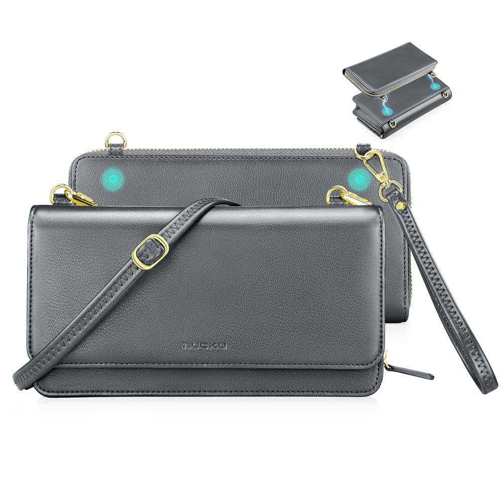 NUOKU Women's Crossbody Bag with Detachable RFID Blocking Wallet & Credit Card Holder - 2 Sizes Included | Perfect for Travel, Shopping & Everyday Use