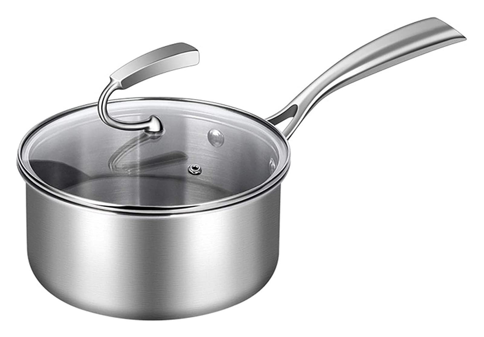 Handiya 16cm Stainless Steel Milk Pot - Non Stick Soup Pan for Induction & Gas Stoves - Perfect for Boiling Milk, Cooking Soups & Stews