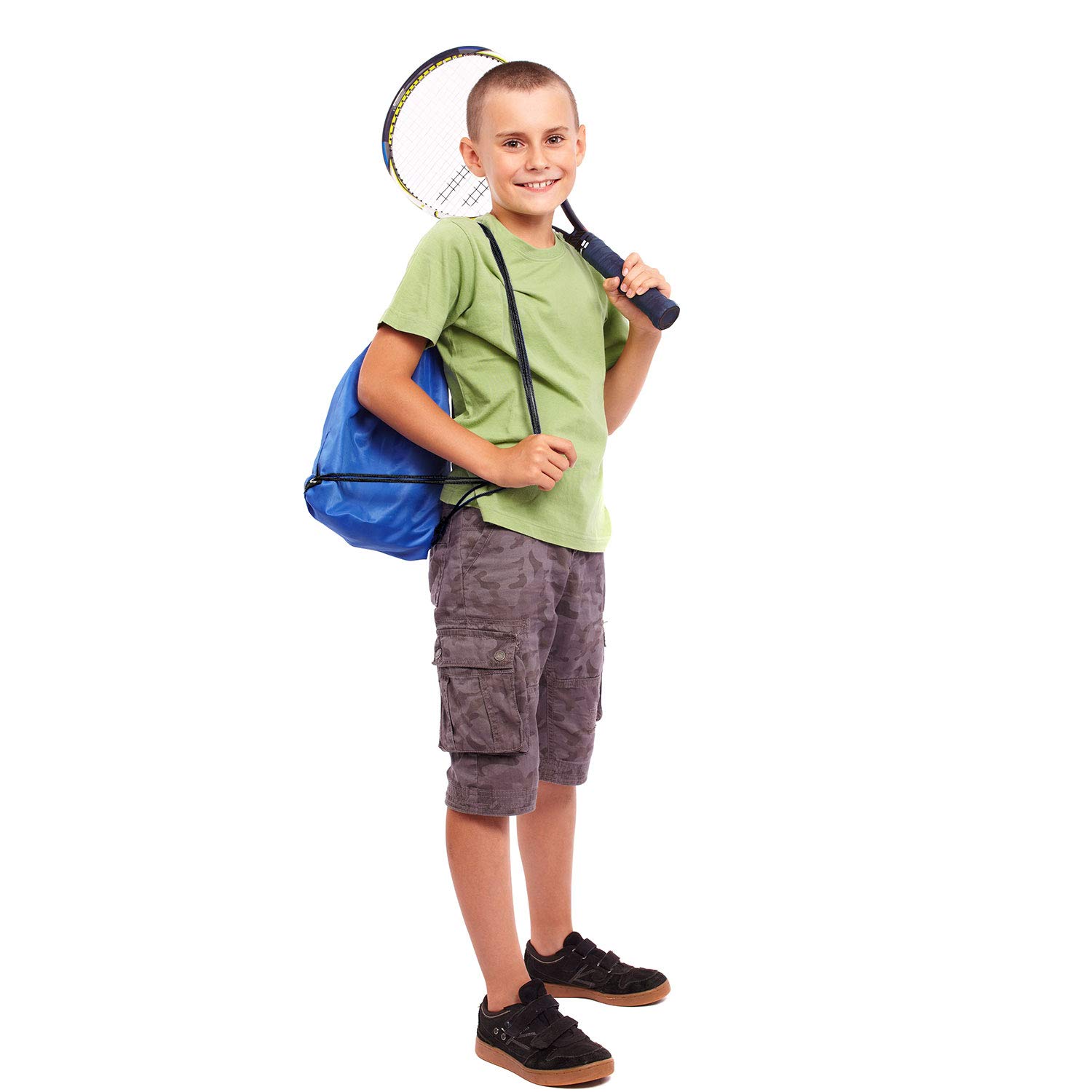 KUUQA 8-Piece Drawstring Backpacks Set - Bulk Lightweight Gym Sports Travel Bags for Workout, Hiking & School Use