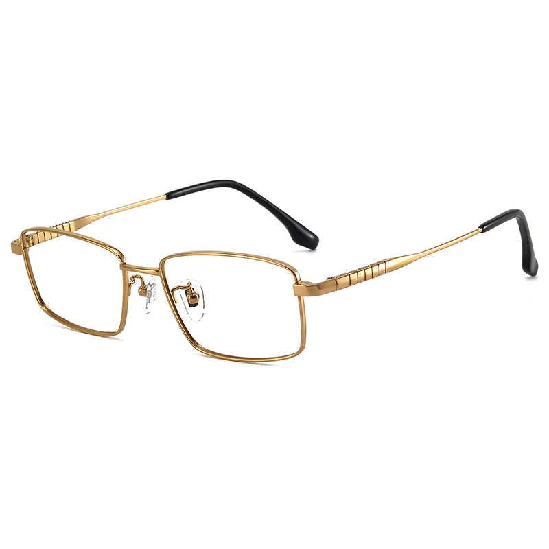 Bclear Men's Full Rim Square Titanium Eyeglasses 86699 - Lightweight Durable Frame for Work, Reading & Everyday Use