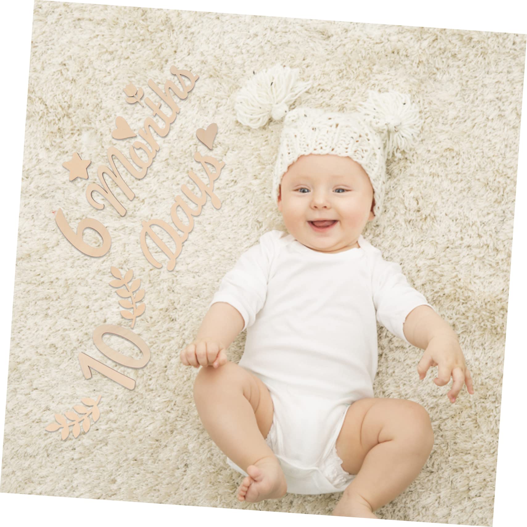 Wooden Baby Milestone Cards - 5 Sets with Monthly Numbers & Signs for Newborn Photography Props - Perfect for Baby's First Year Photo Shoots, Monthly Growth Tracking, and Birthday Party Decorations