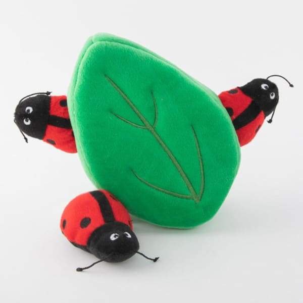 ZippyPaws Burrow Ladybugs in Leaf Dog Toy - Interactive Plush Hide & Seek Game for Small & Medium Dogs - Perfect for Indoor Play & Training Fun