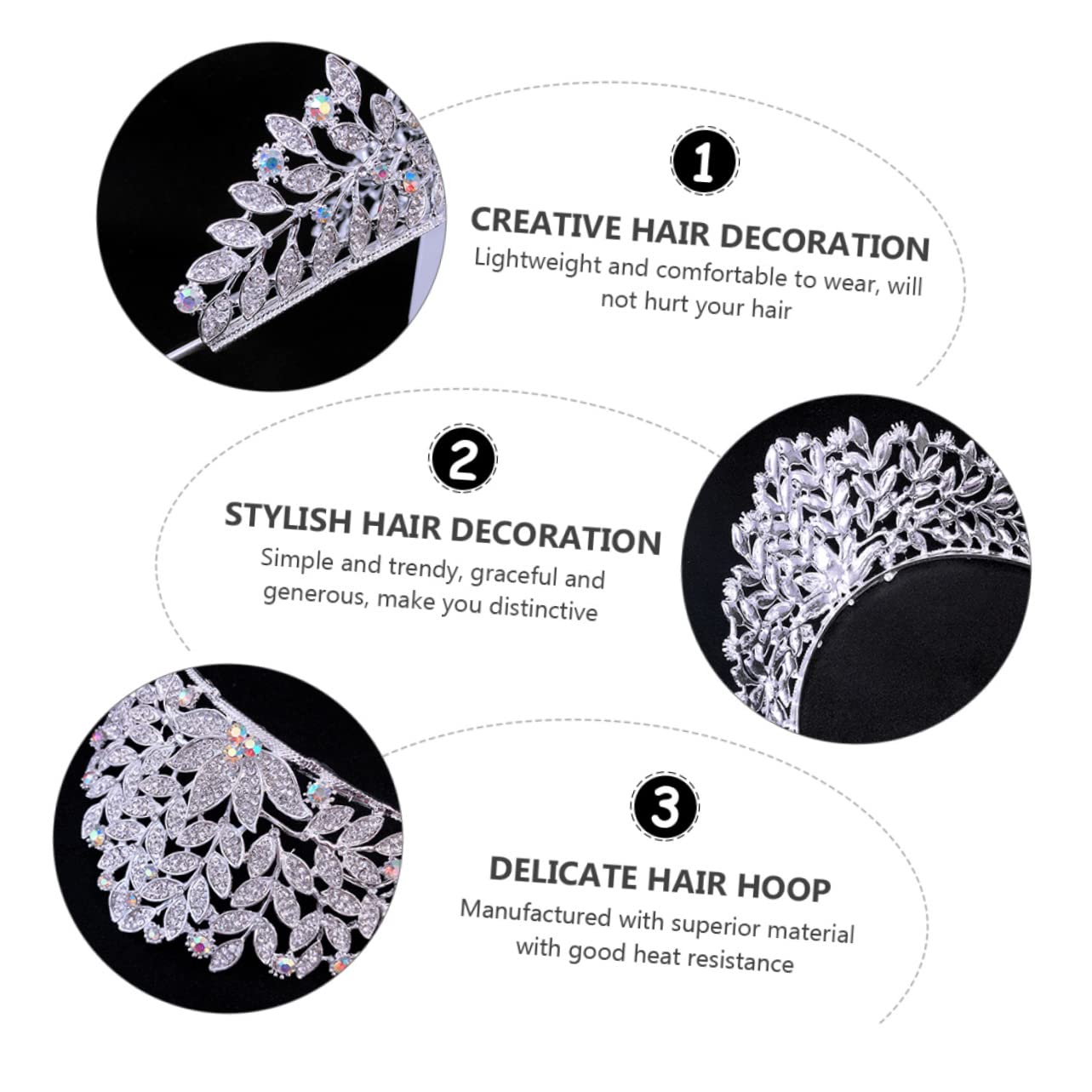 Beavorty 3-Piece Baroque Bridal Crown Set - Rhinestone Wedding Headpiece, Diamond Tiara for Bride & Bridesmaid, Alloy Hair Accessories for Prom, Quinceañera & Special Occasions | Perfect for Weddings, Pageants & Formal Events