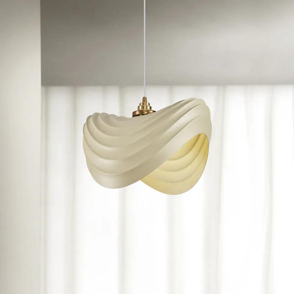 Modern Wave-Shaped White Pendant Light for Dining Room - Elegant Ceiling Lighting Fixture for Kitchen Island, Breakfast Nook & Contemporary Home Decor