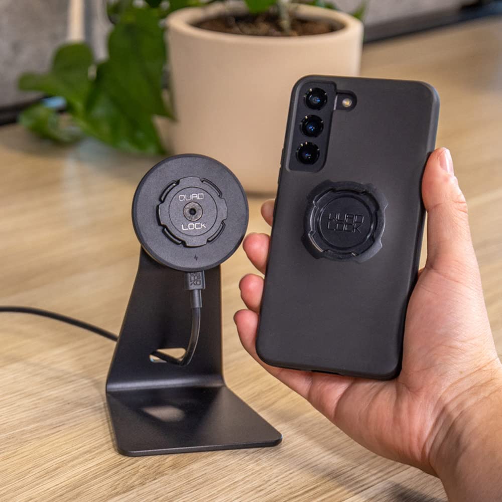 Quad Lock Wireless Charging Head - Universal Car & Desk Mount for iPhone & Android Phones | Perfect for Commuting, Work & Travel
