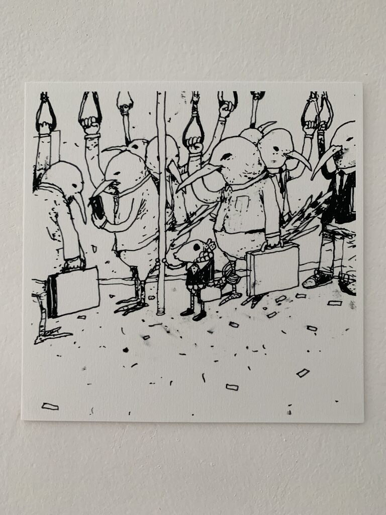 COMMUTE DESSIN DU JOUR - Hand Signed Art Print - Perfect for Home Decor, Office Wall Art & Gift Giving
