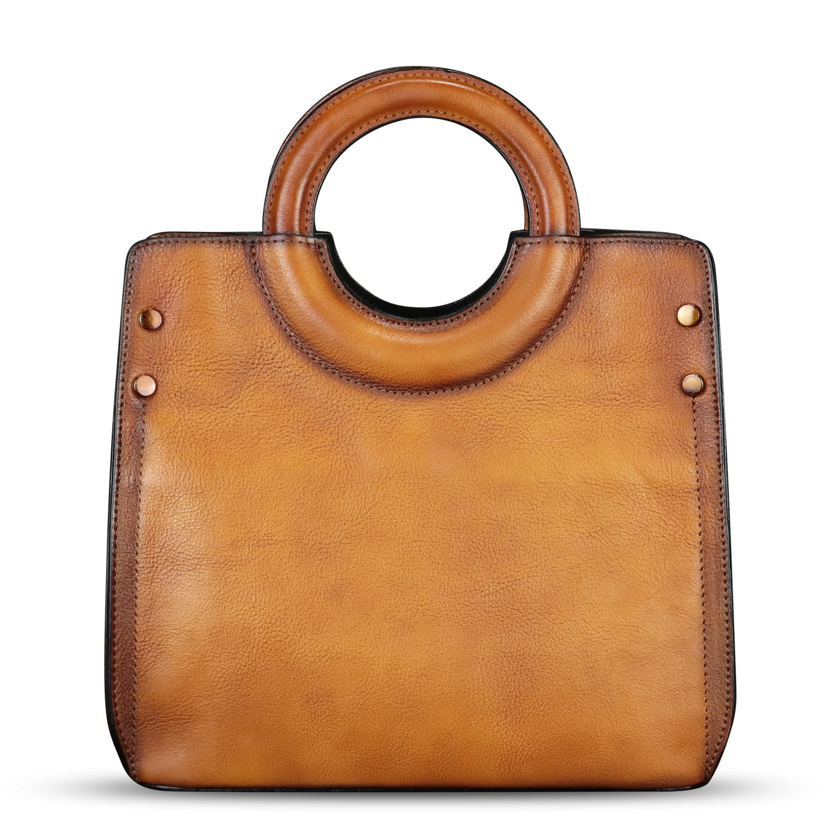 Handmade Genuine Leather Tote Bag for Women - Hand Painted Shoulder Bag, Crossbody Purse for Work & Casual Use | Durable Office Tote, Travel Bag & Everyday Carry