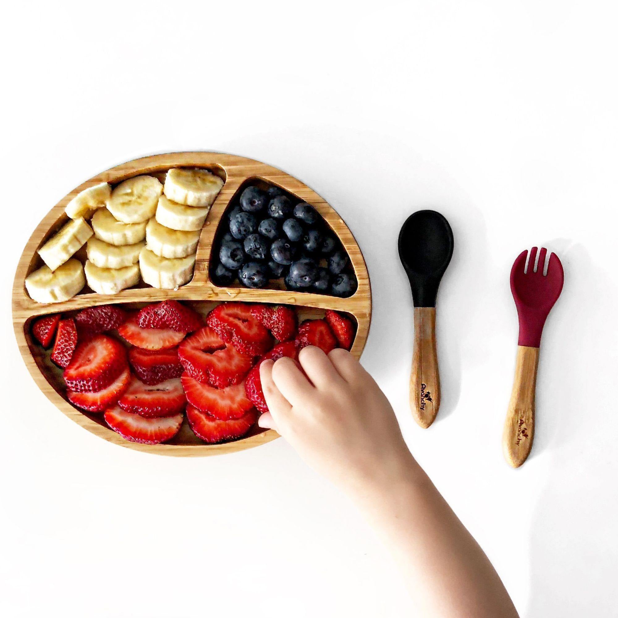 Avanchy 5-Pack Bamboo Baby Forks for Infants 6 Months+ | Eco-Friendly, BPA-Free, Safe for Baby Led Weaning | Perfect for First Foods, Toddler Meals & Travel Feeding