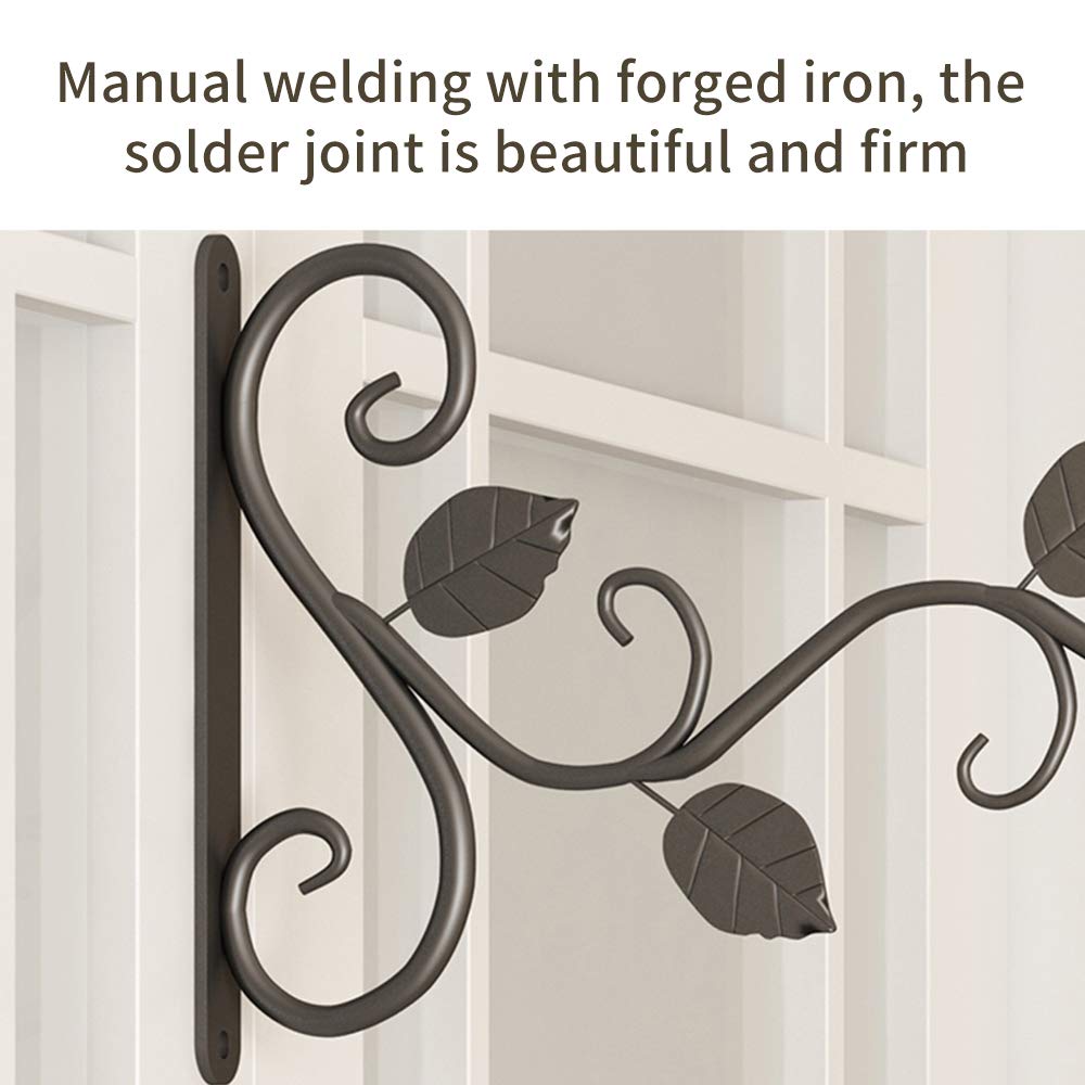 2 Pack Heavy Duty Hanging Basket Brackets - Sturdy Metal Wall Hanger with Screws for Lanterns, Planters & Bird Feeders | Outdoor Garden Decor, Patio & Fence Hanging Solution