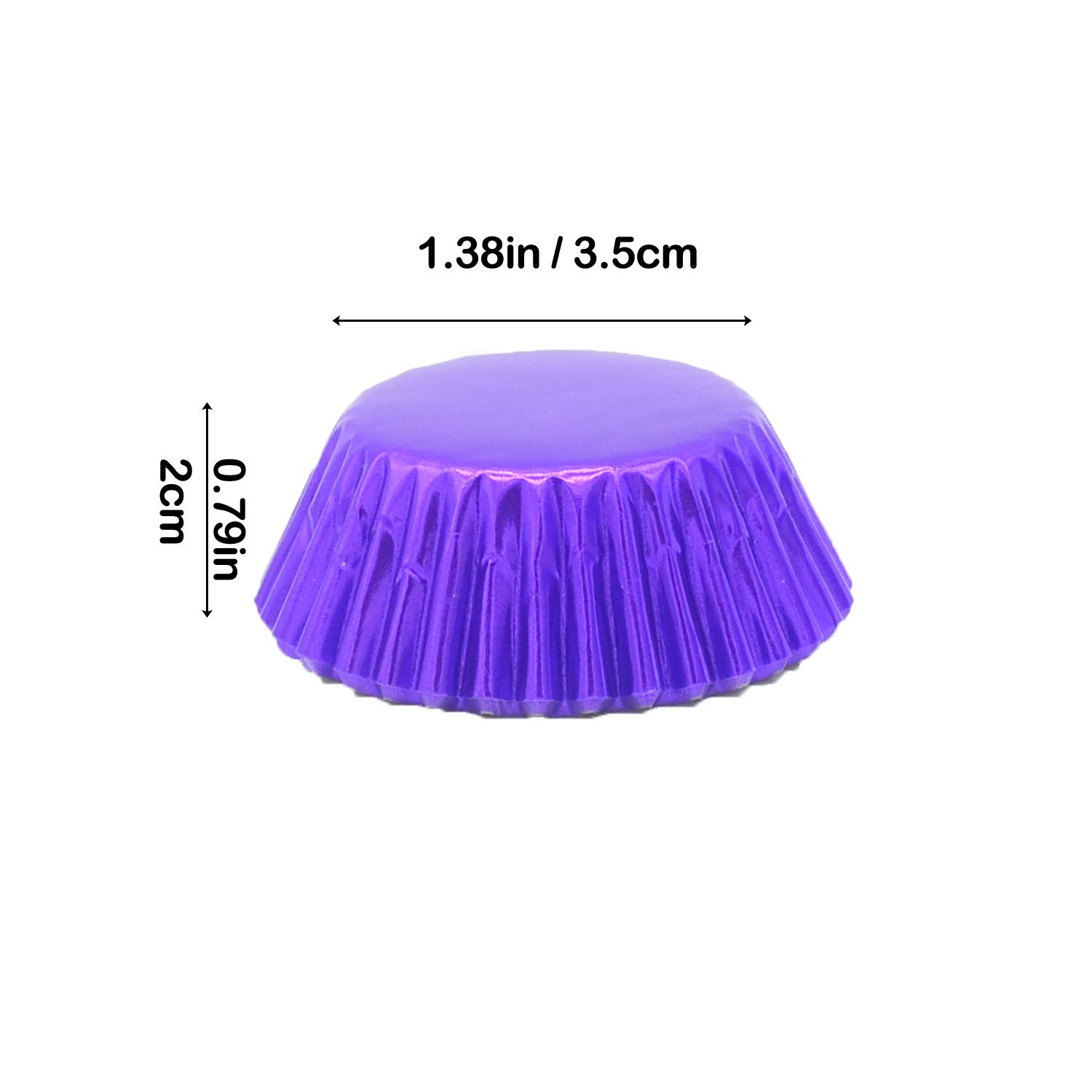 Mini Purple Foil Cupcake Liners - 300 Count Disposable Muffin Baking Cups for Parties, Weddings, Birthdays & Holiday Baking - Perfect for Desserts, Cupcakes & Mini Treats