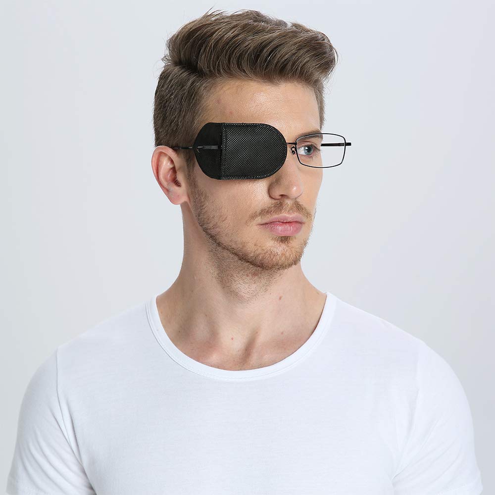 6pcs Large Black Eye Patches for Glasses - Anti-Slip & Comfortable Eyewear Accessories for Reading, Driving & Computer Use