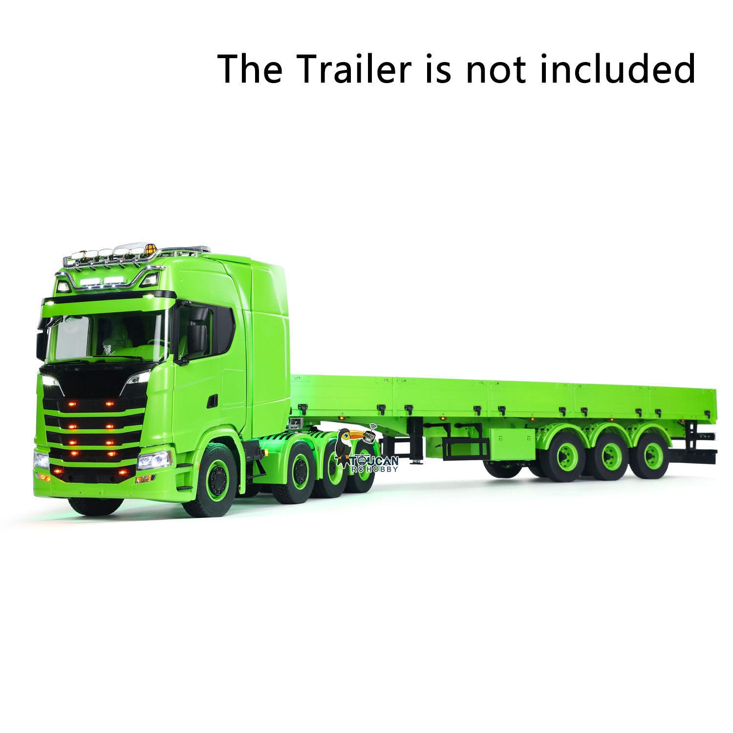 1/14 Scale 8x8 Metal Chassis RC Tractor Truck 770S - 2.4GHz Remote Control Lorry with RTR, Battery, Warning Lights & Magnetic Roof Spotlight - Perfect for Off-Road Racing, Construction Play & RC Hobby Enthusiasts