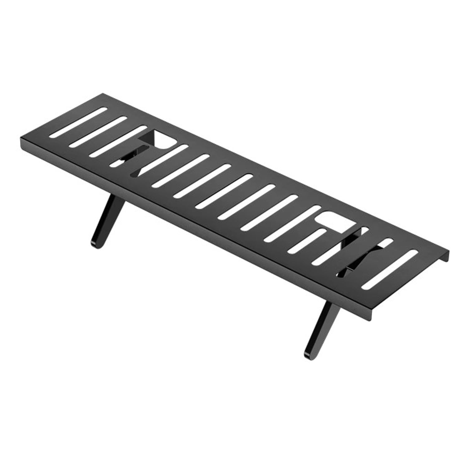 Adjustable TV Shelf - 15.7 x 4.3 Inch Black Monitor Stand for Flat Screen TV, Computer, Game Console, Router & Media Box - Space Saving Storage Solution for Living Room, Bedroom or Office