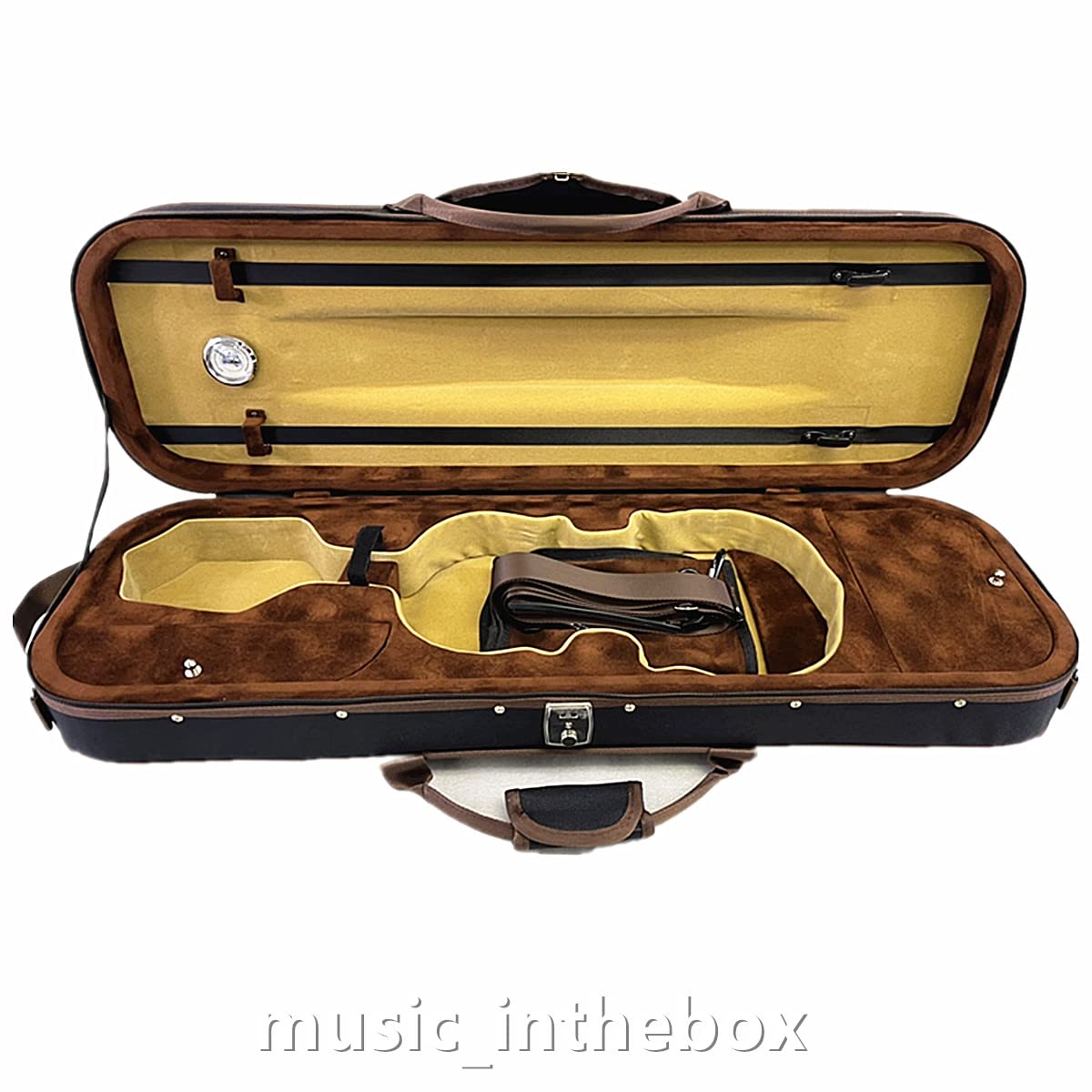 Premium 3/4 Size Foam Padded Oblong Violin Case with Free Strings - Perfect for Student Musicians & Travel Protection