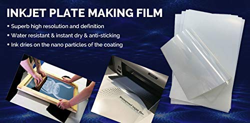 13 x 19 Inch Waterproof Inkjet Transparency Film for Silk Screen Printing - 5 Packs (500 Sheets) - Ideal for DIY Crafts, Sign Making, and Professional Printing Projects
