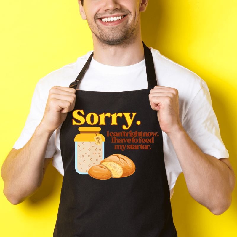 Funny Baking Apron for Women & Men - 'Sorry I Can't Right Now' Kitchen Apron - Perfect for Cooking, Baking, BBQ & Holiday Gifts