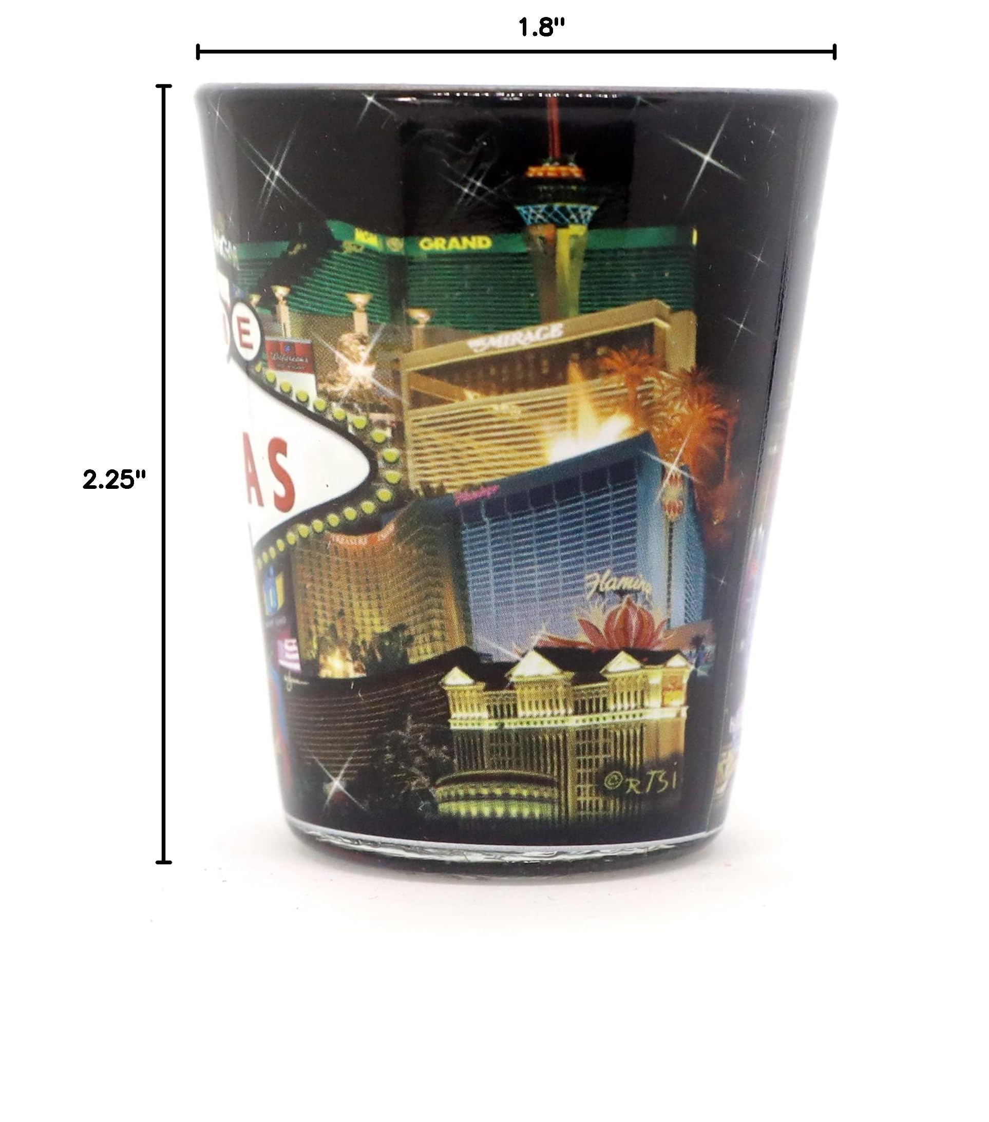 Las Vegas Nevada City Collage Black Shot Glass - Perfect for Parties, Gifts & Souvenirs | Durable & Stylish Barware for Cocktails & Shots